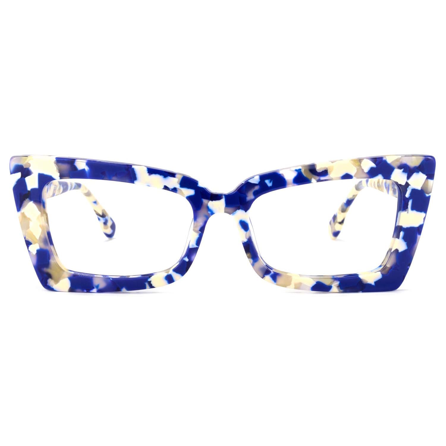 Zeelool Retro Blue Light Blocking Glasses for Women - Thick Acetate Rectangle Frame (VFP0236) - Reduce Eye Strain for Work, Gaming & Screen Time
