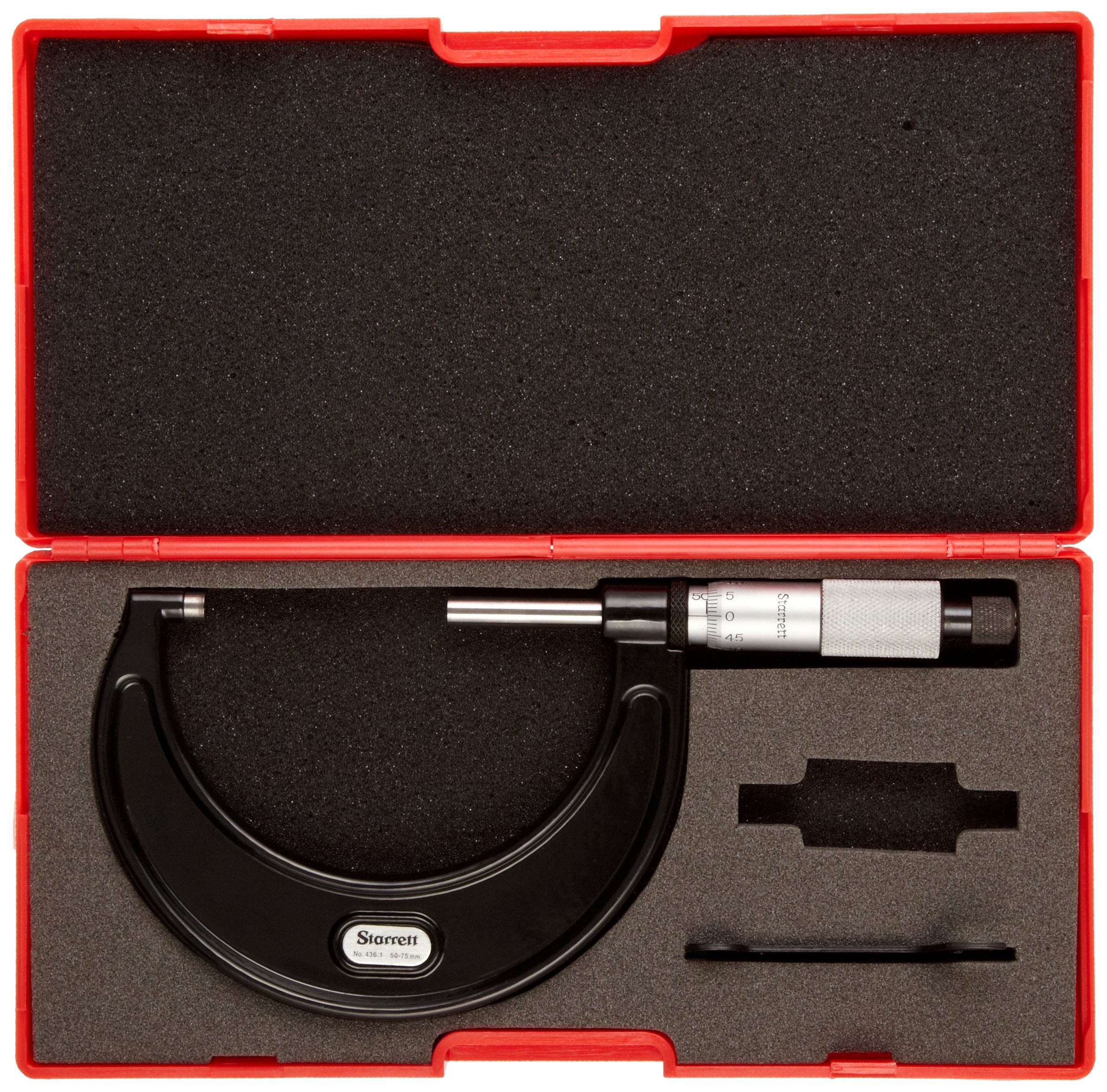 Starrett 0-25mm Outside Micrometer with One-Piece Spindle - Satin Chrome Finish, 0.001mm Precision Measurement Tool for Metalworking, Machining & Engineering - Ideal for Workshop, Quality Control & Industrial Use