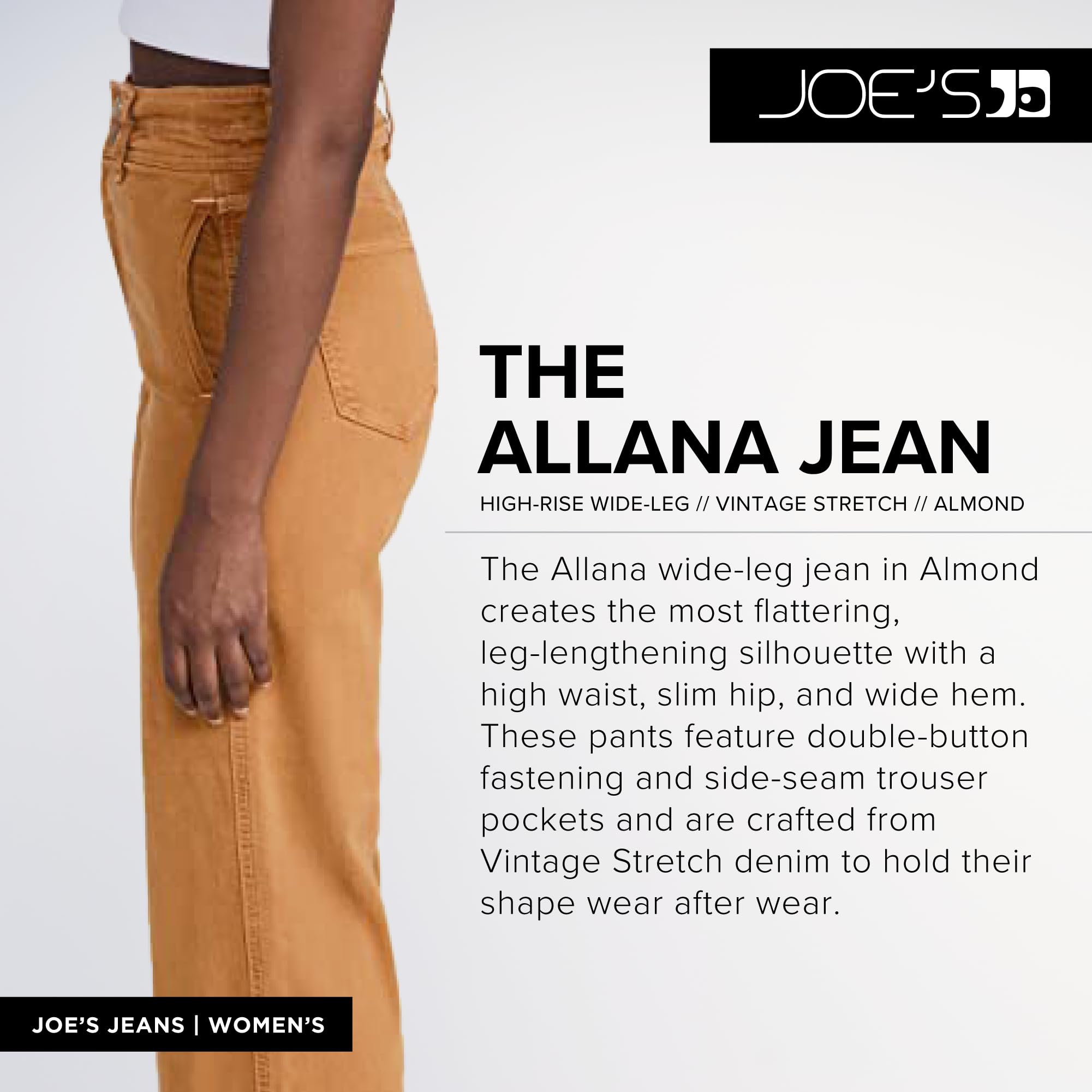 Joe's Women's The Allana Wide Leg Ankle Jeans - High Waisted Stretch Denim Pants for Casual & Work Wear | Perfect for Office, Weekend Outings & Date Nights
