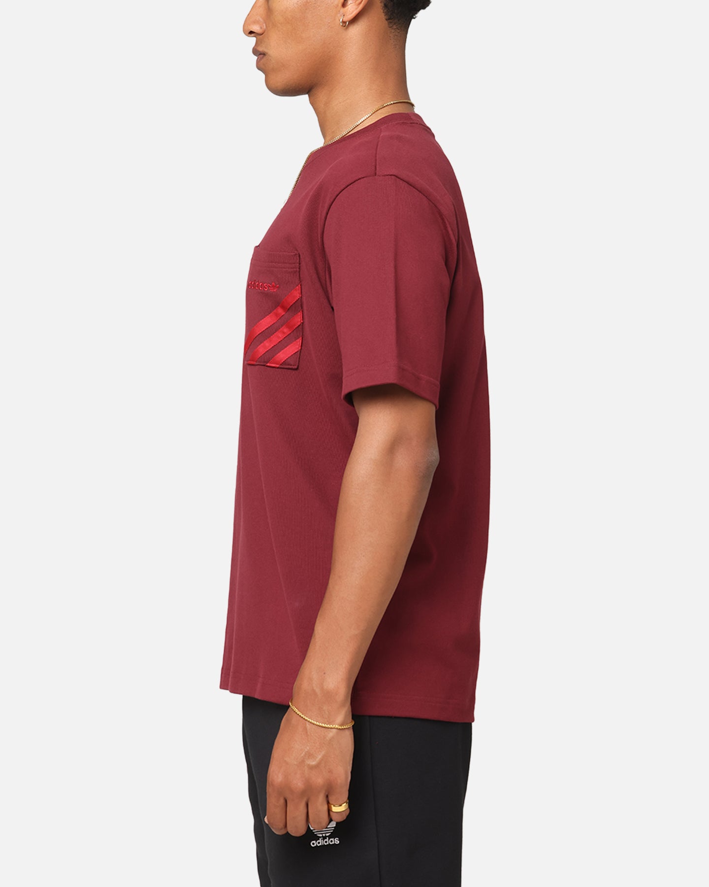 Adidas Men's Pocket T-Shirt - Shadow Red | Comfortable Casual Tee for Everyday Wear, Gym & Outdoors