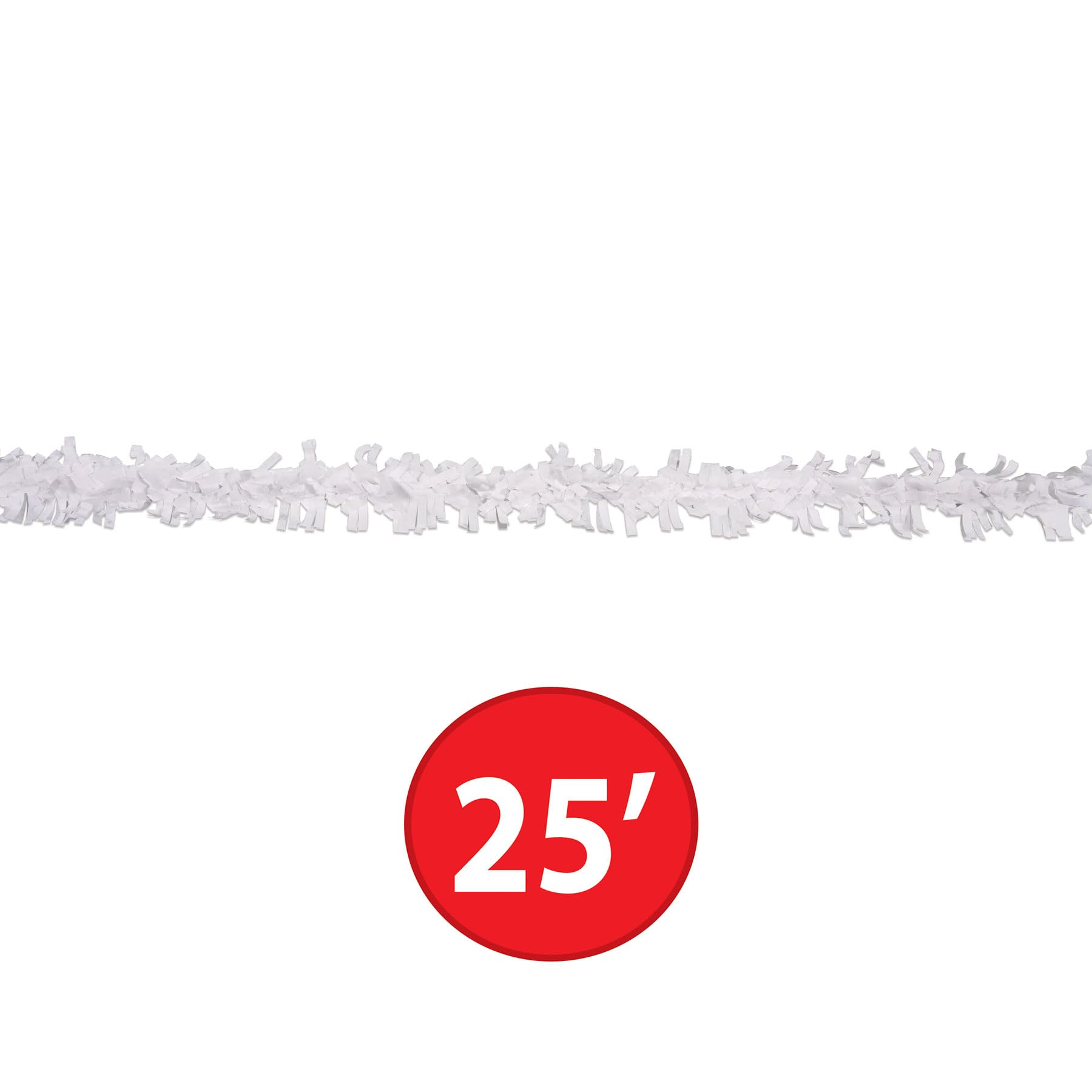 Beistle 24-Piece White Tissue Paper Garland Decorations - 25ft Party Decor for Birthday, Wedding, Baby Shower & Anniversary Events - Perfect for Wall Hanging, Ceiling & Party Backdrop Decorations