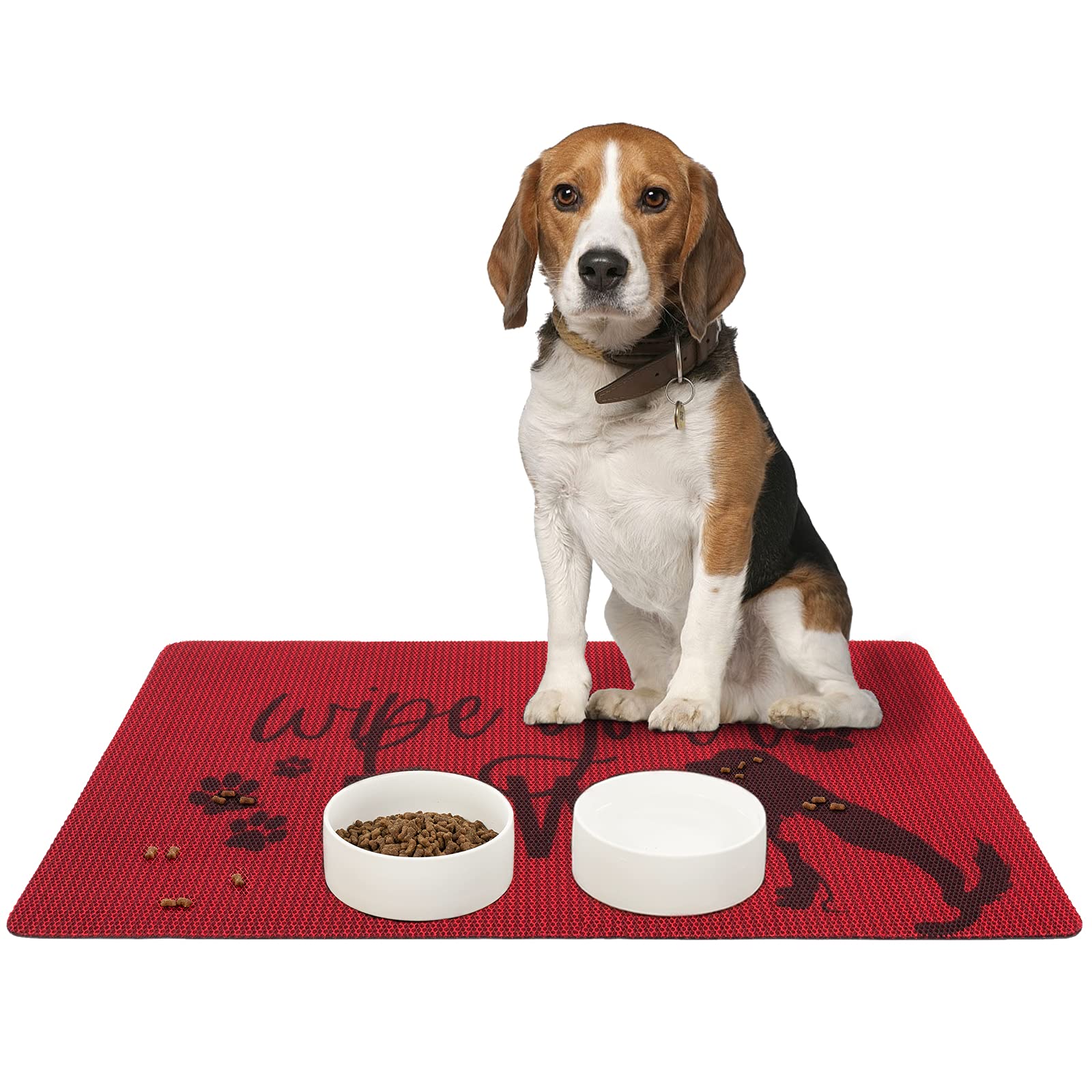 **Asrug Non-Slip Washable Pet Food Mat for Dogs and Cats - 18