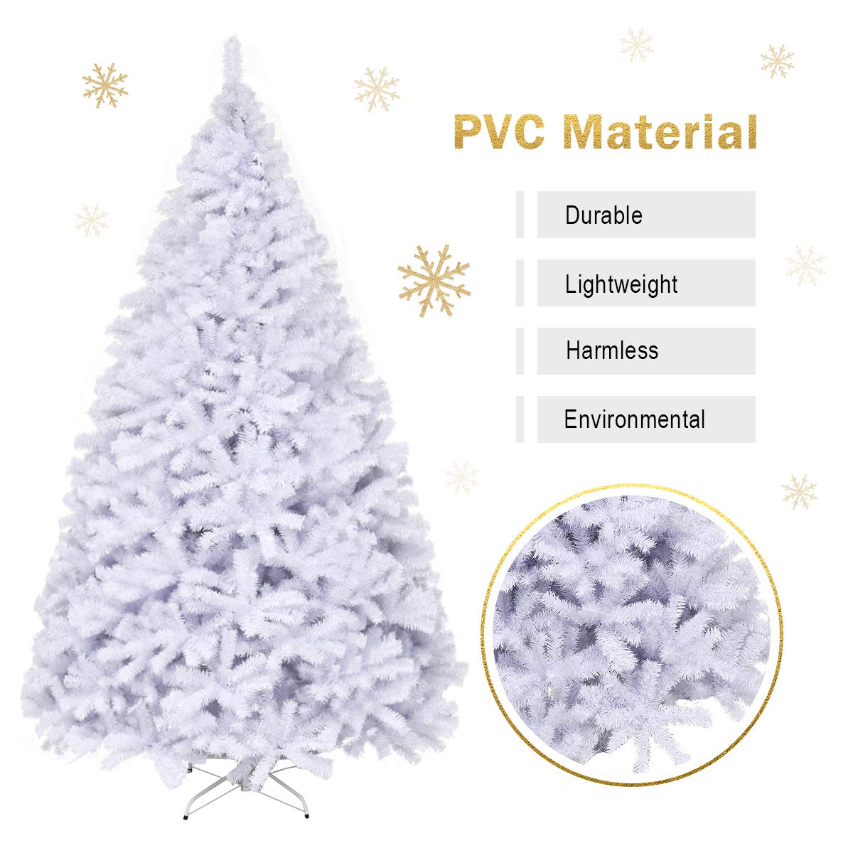 9 FT Classic Pine Artificial Christmas Tree - Hinged PVC with Metal Stand for Indoor & Outdoor Holiday Decor | Easy Assembly for Home, Office & Party Decorations