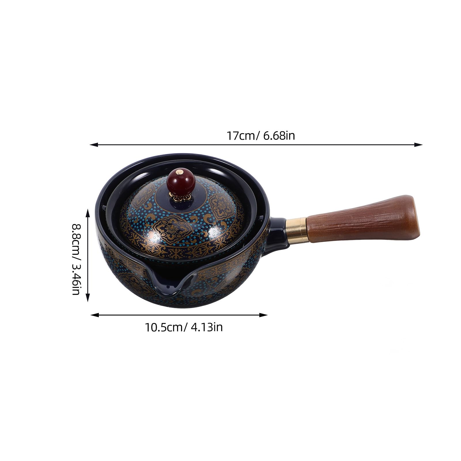 Premium Chinese Blue and White Porcelain Teapot Set - 360° Rotating Gongfu Tea Maker, Ceramic Japanese Style Teaware with Tea Pet - Perfect for Home Tea Ceremony, Office Use & Gift Giving