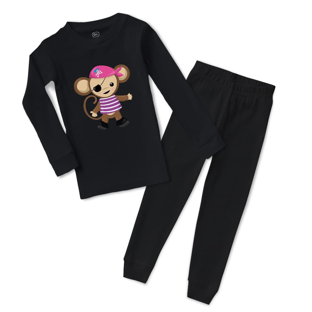Custom Boy & Girl Cotton Toddler Pajamas - 1 Eye Monkey Pirate Safari Print Snug Fit Sleepwear for Kids | Perfect for Bedtime, Sleepovers & Cozy Family Nights