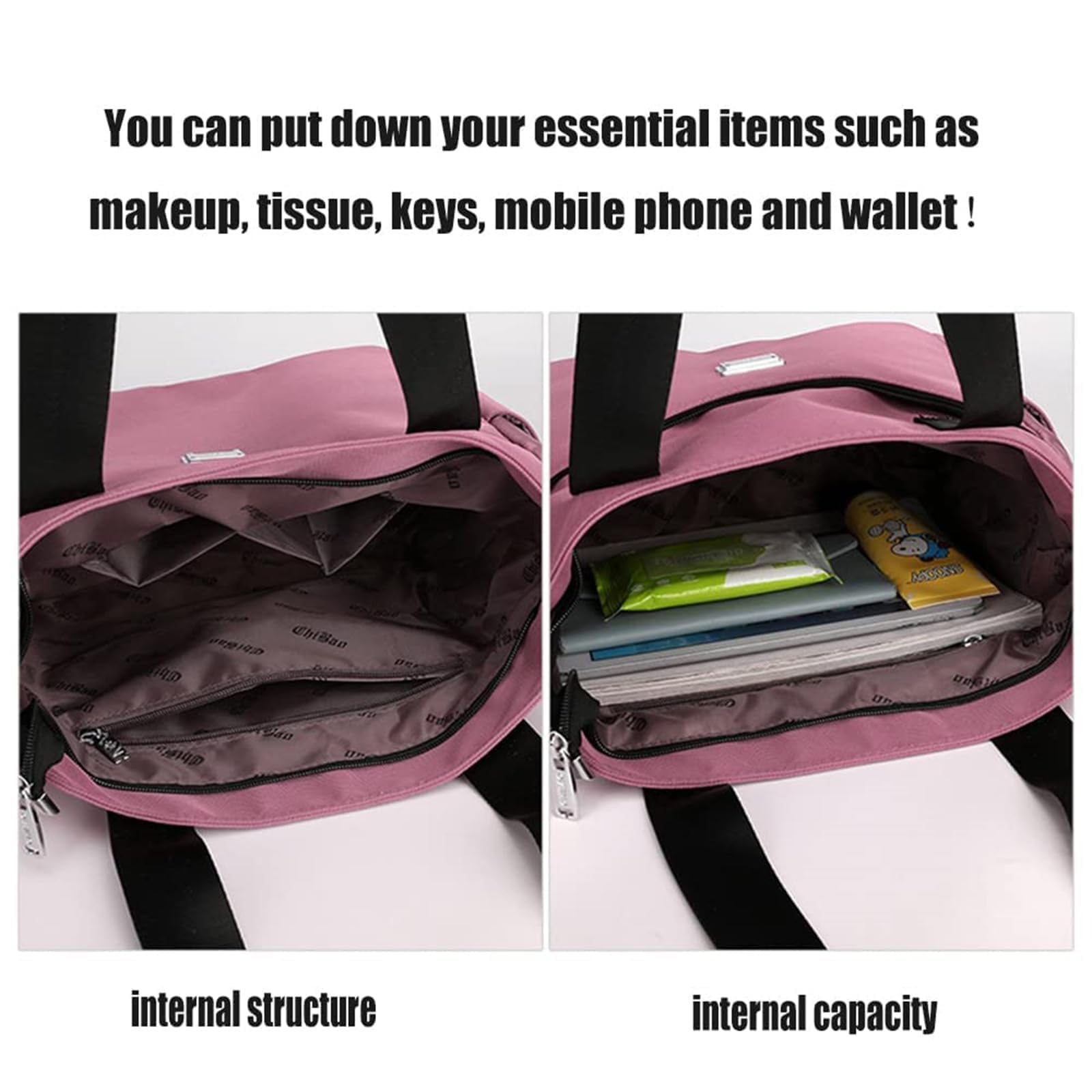 Large Capacity Waterproof Multi-Pocket Nylon Shoulder Bag for Women - Stylish Tote & Travel Purse - Bigbicc Durable Shoulder Bag for Work, Gym, Shopping & Outdoor Activities