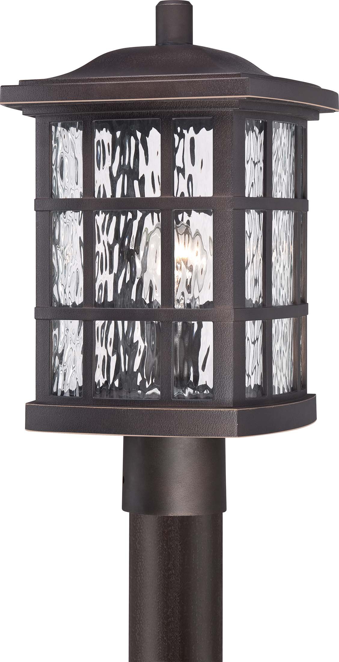 Quoizel SNN9009PN Stonington Outdoor Post Lantern - 1-Light 100W Palladian Bronze Wall Light (17