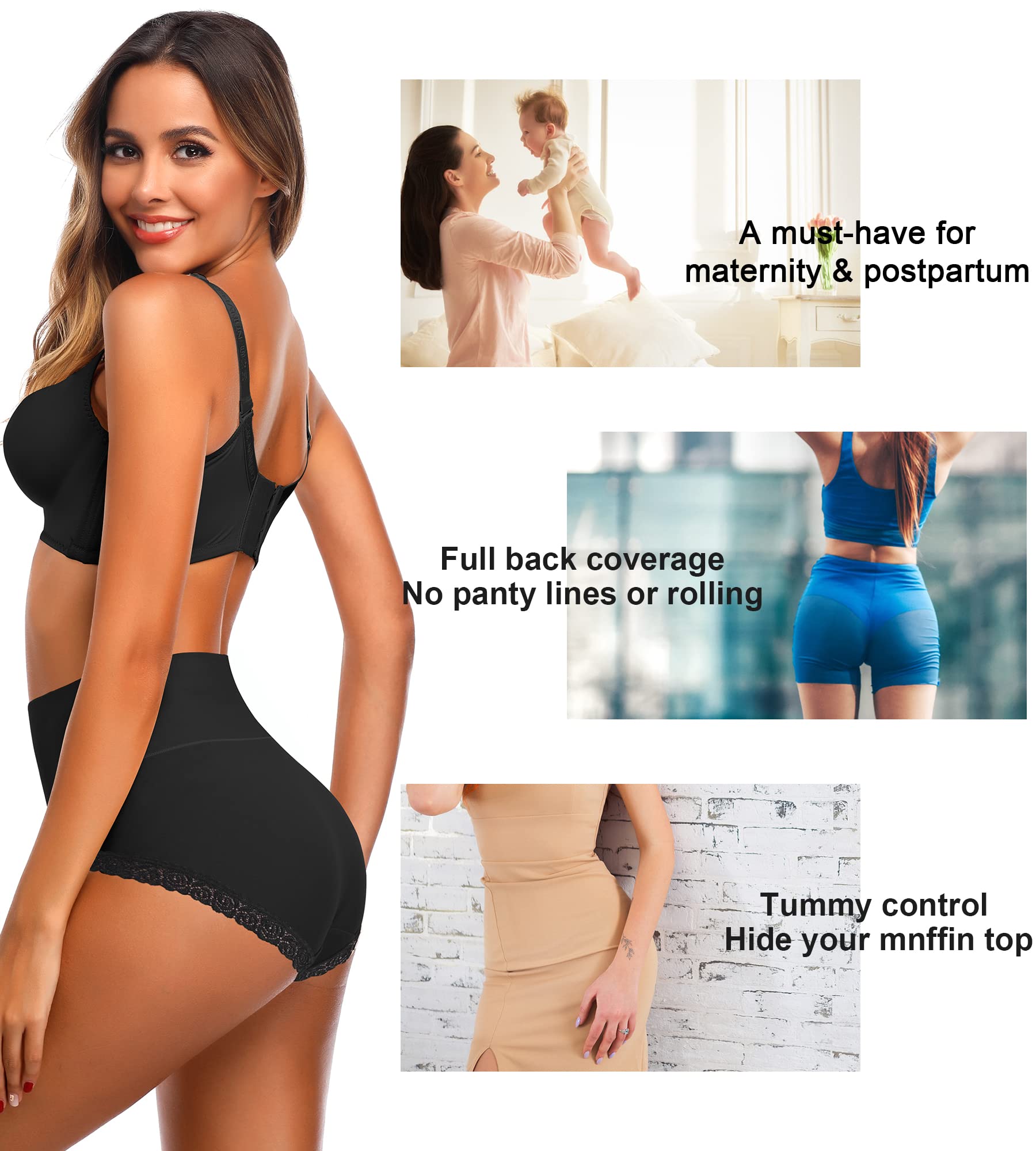 Women's Cotton Underwear - Soft Stretch Tummy Control Comfortable Boyshort Panties for Everyday Wear | No Muffin Top | Ladies Underwear for Work, Yoga & Sleep
