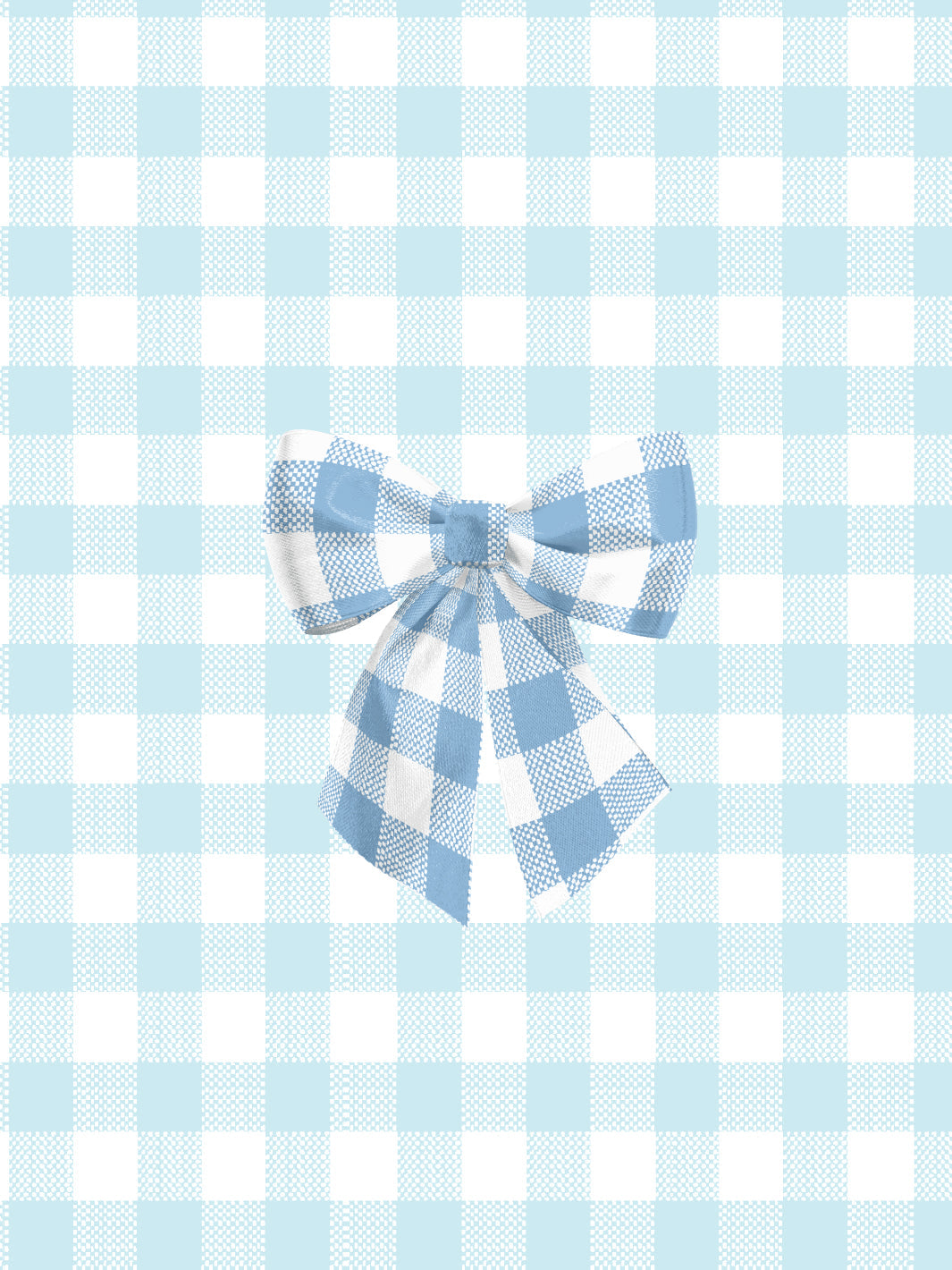Barbie™ Gingham Bow Wallpaper - Cornflower Blue on Sky Background | Perfect for Girls' Bedroom, Nursery, or Playroom Decor