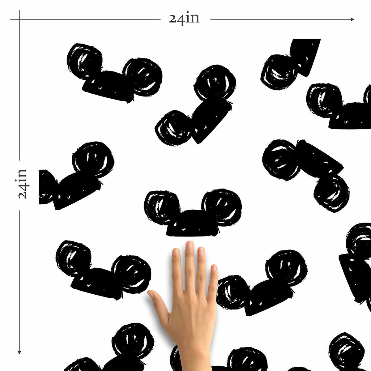 Black and White Mouse Peel and Stick Removable Wallpaper - Self-Adhesive Wall Decal for Kids Room, Nursery, Office Decor - 2000+ Designs for Easy Home Makeover