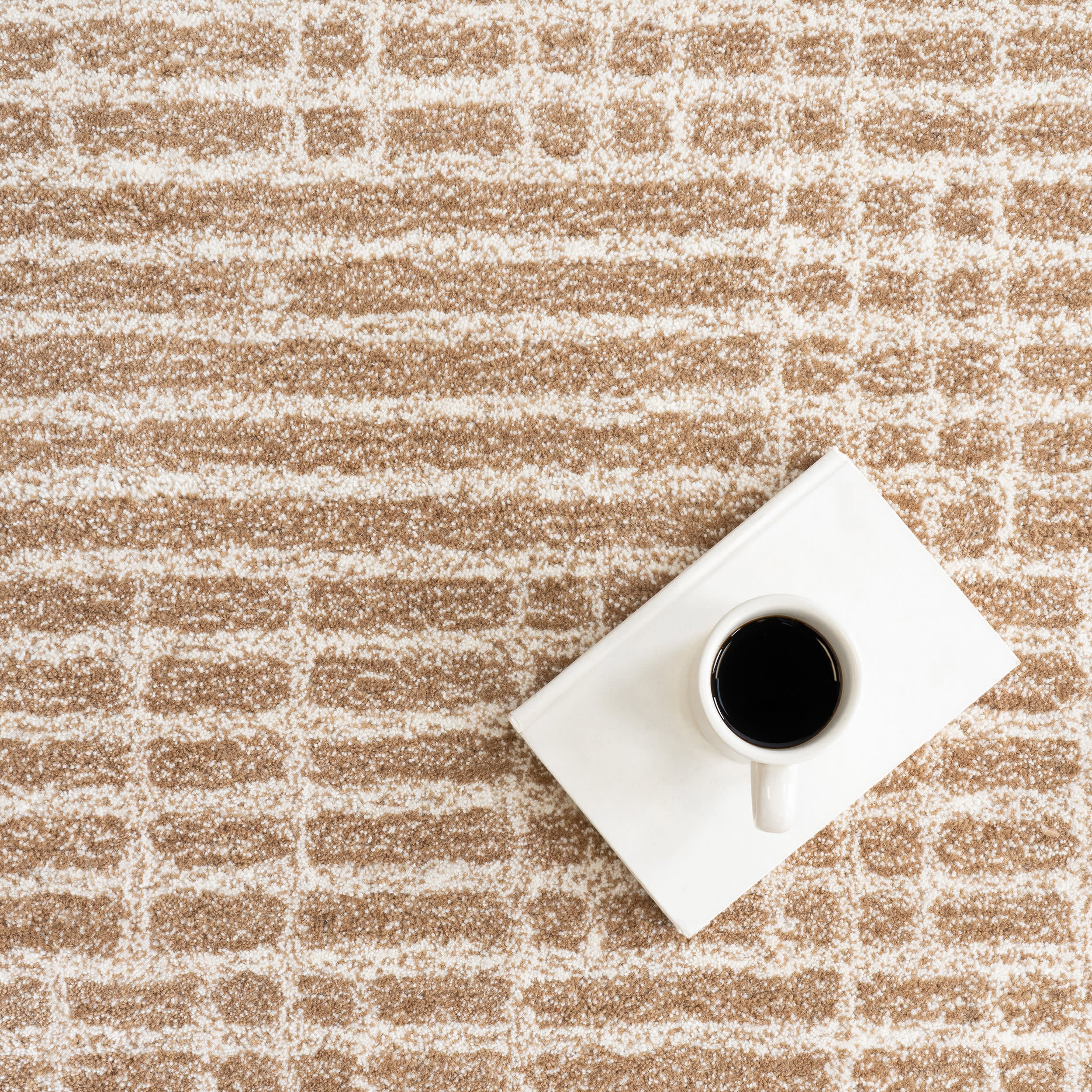 Gio Crosshatch Wool Rug - Soft & Durable Beige Area Rug for Living Room, Bedroom & Home Decor | Eco-Friendly Handmade Carpet
