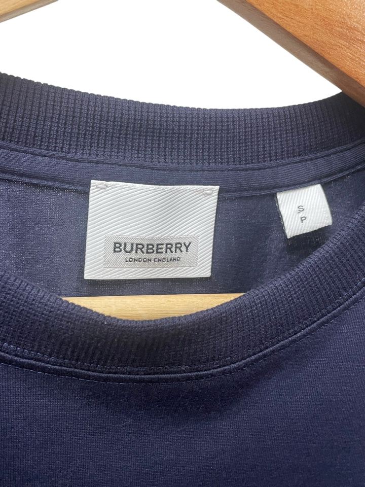 Burberry Embroidered T-Shirt for Men - Premium Cotton Short Sleeve Crew Neck Tee (Size US S) - Perfect for Casual Wear, Street Style & Luxury Fashion Outfits