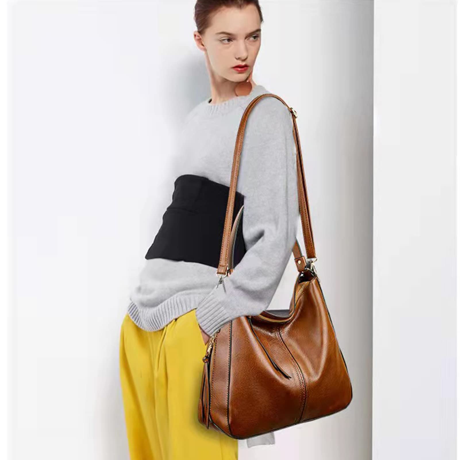 Stylish PU Leather Tote Bag for Women - Adjustable Shoulder Strap Hobo Handbag | Perfect for Work, Travel & Shopping