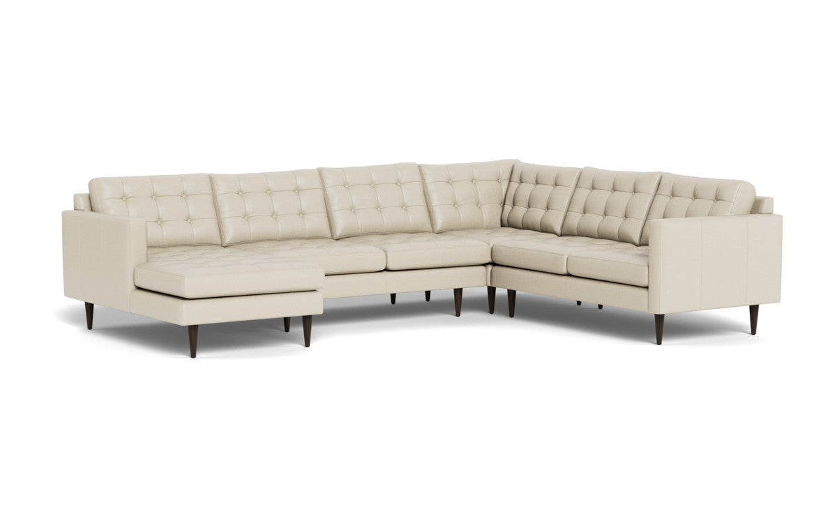 Wallace 131 Genuine Leather Corner Sectional Sofa with Left Chaise Lounge - Perfect for Living Room, Family Room & Home Theater Seating