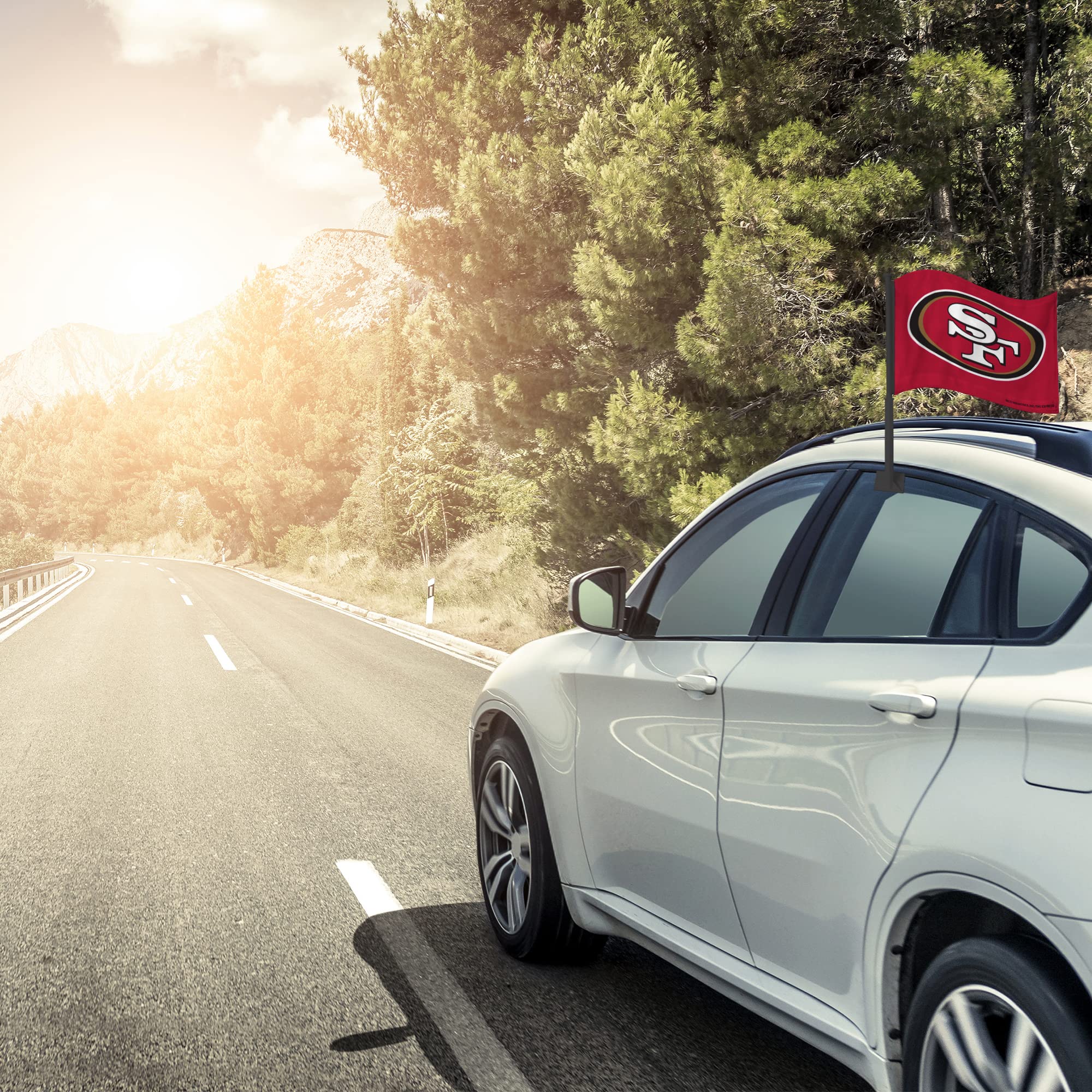 NFL Car Flag Double Sided - Officially Licensed Team Logo - Durable Polyester Car Accessory for Game Day Tailgating & Road Trips