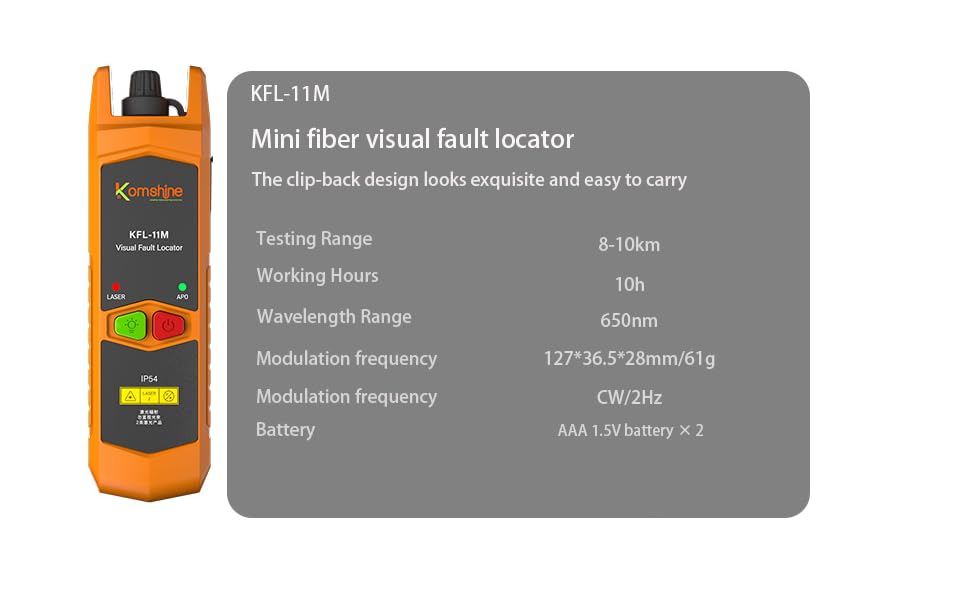 KLT-12E Fiber Optic Test Kit with OPM Power Meter (-70~+6dBm), OLS Light Source, VFL Visual Fault Locator (5-8km) & Cable Cleaning Wipes - Professional Network Cable Tester for Telecom, Data Center & FTTH Installations