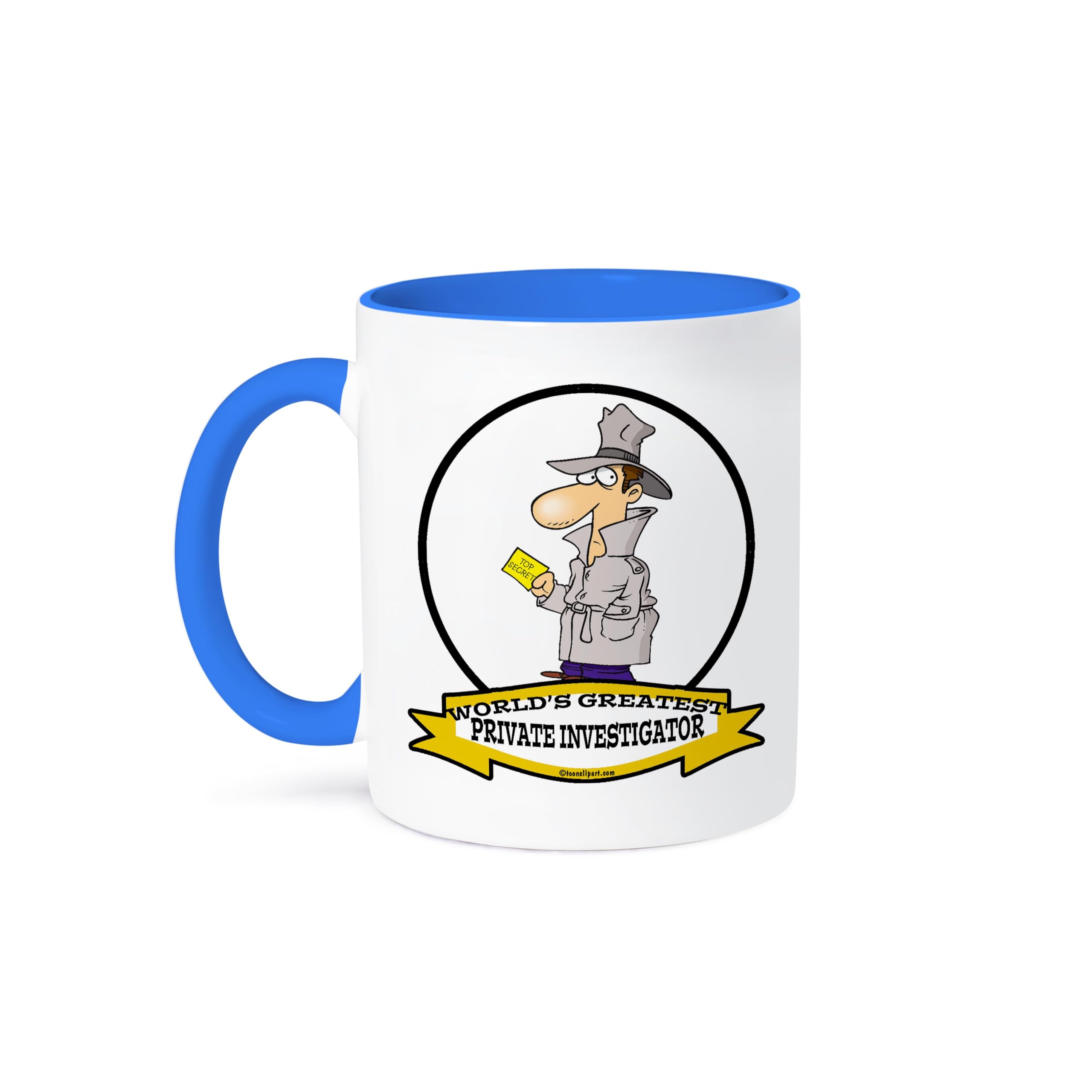 3dRose 11oz Funny Worlds Greatest Private Investigator Coffee Mug - Gift for Detectives & Cartoon Lovers - Perfect for Office, Home & Gifting