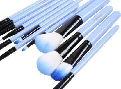 MASTADI 12pcs Professional Makeup Brush Set - Washable Eyeshadow, Foundation, Lips, Eyebrows & Face Cosmetic Brushes with Travel Case - Perfect for Makeup Artists, Beginners & Beauty Enthusiasts (Sky Blue) - Ideal for Daily Makeup, Travel & Professional Use