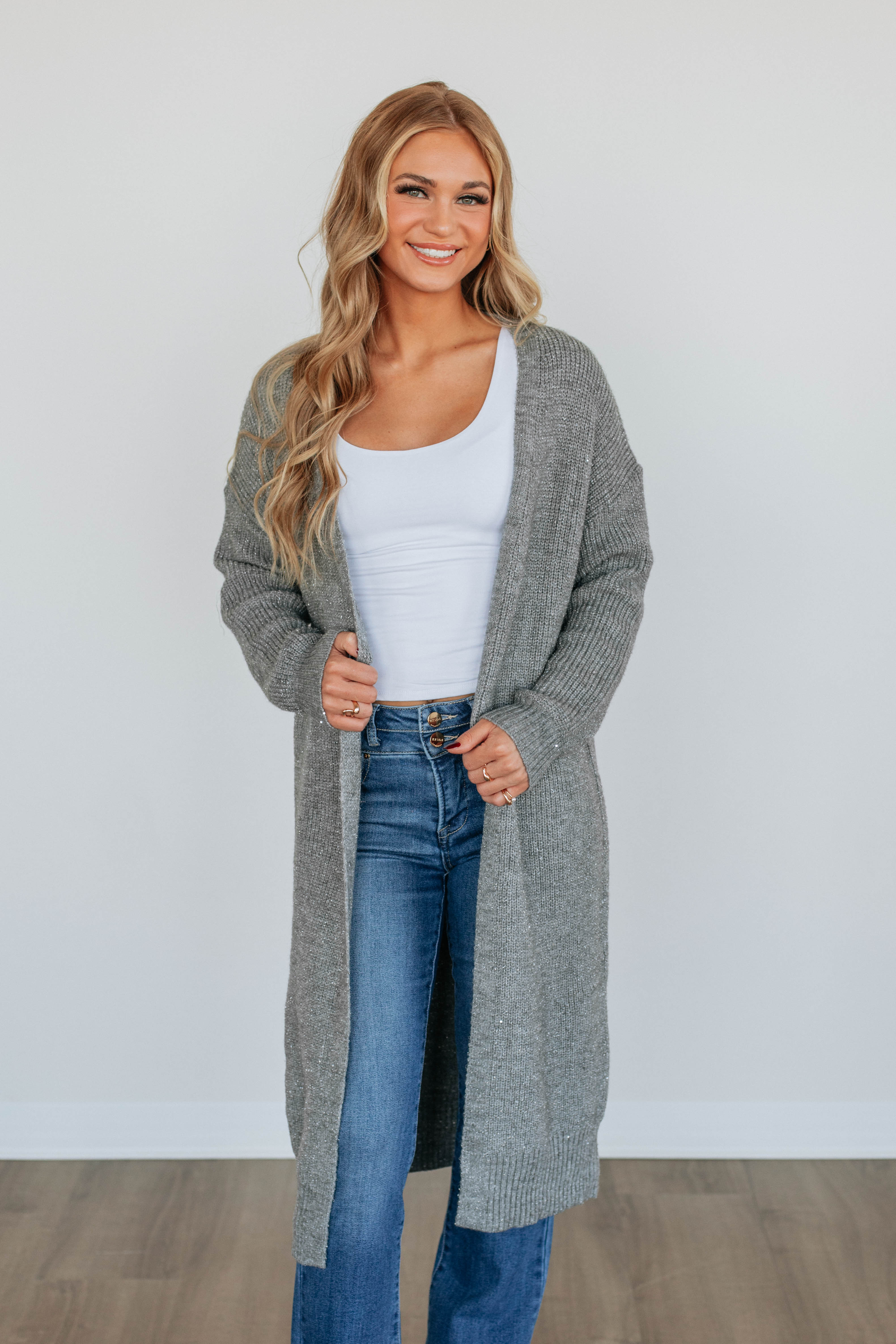 Elegant & Stylish Women's Cardigan Sweater - Heather Grey - Perfect for Office Wear & Casual Outfits