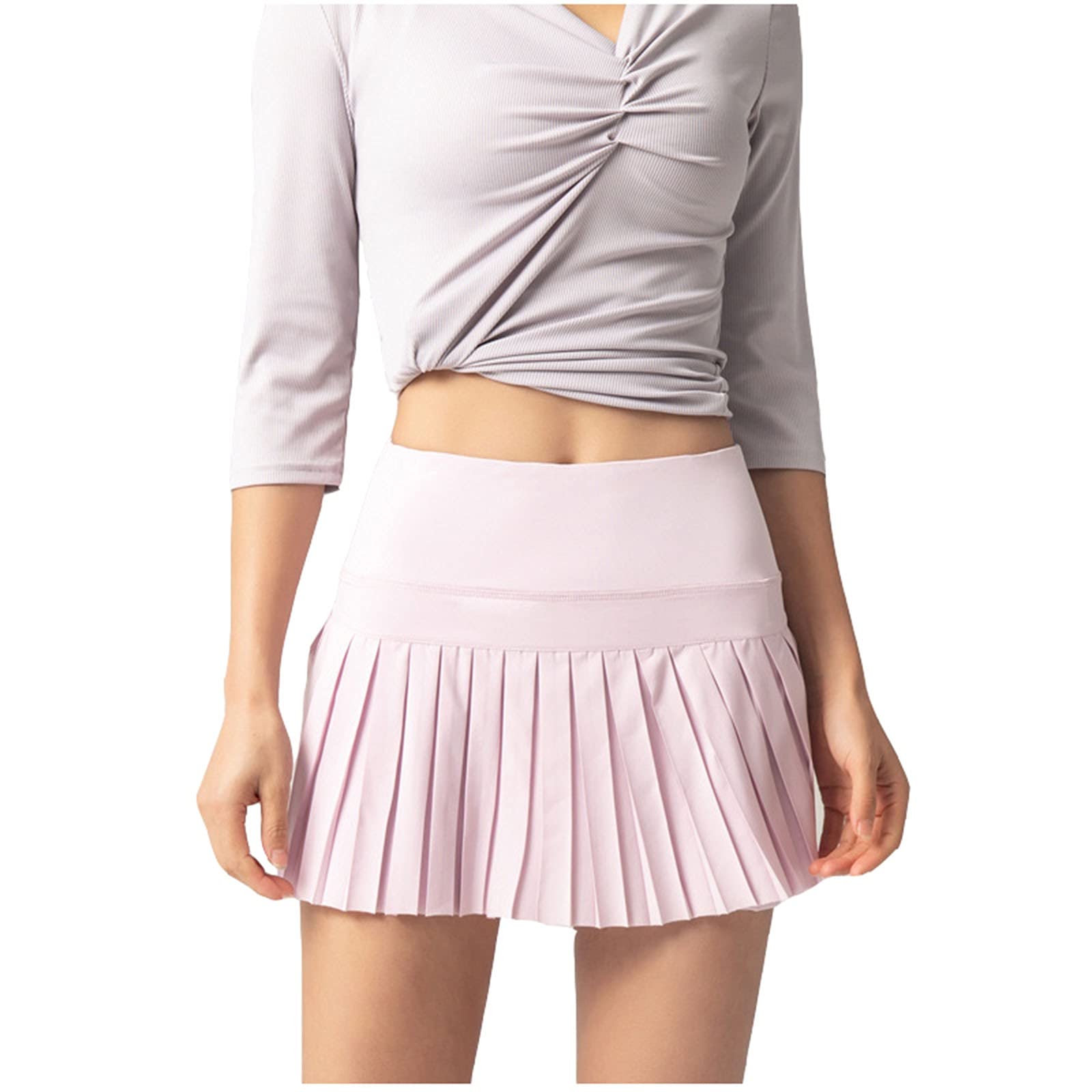 Leopard Print Pleated Skirt for Women - High Waisted Golf & Running Skorts with Pockets - Plus Size Athletic Dress for Sports, Workouts & Casual Wear
