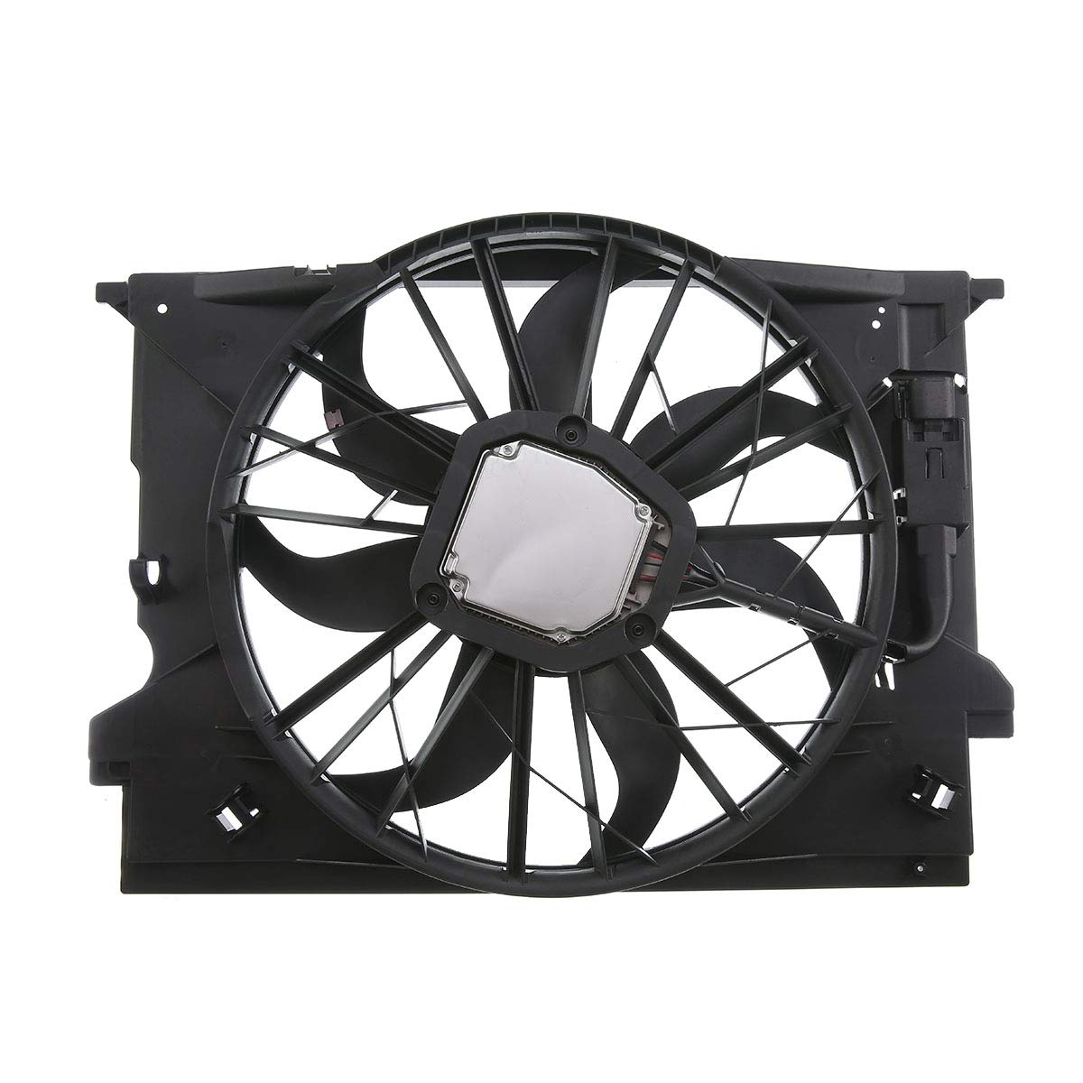 Premium Engine Radiator Cooling Fan Assembly Compatible with Mercedes-Benz W219 CLS350/CLS55 AMG/CLS550, W211 E320/E350/E500/E55 AMG/E550 - Replaces OEM# 211500169380, 0015004493 - Perfect for Engine Cooling & Overheating Prevention in Hot Weather & Heavy Traffic