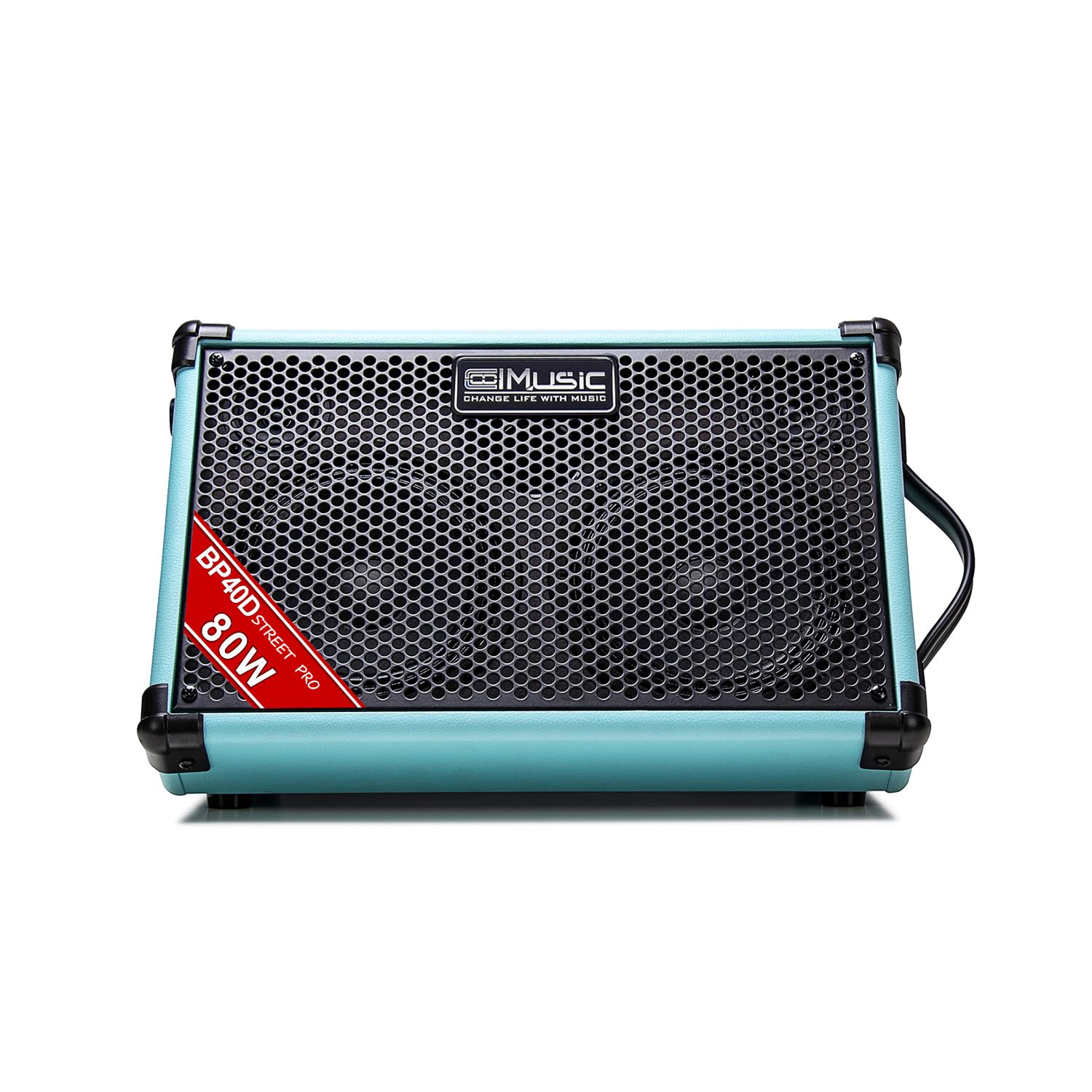 Coolmusic BP40D 80W Portable Bluetooth Acoustic Guitar Amplifier with Reverb, Chorus & Delay Effects - 6 Inputs, 3-Band EQ, Built-in Battery - Perfect for Outdoor Performances, Home Practice & Street Busking