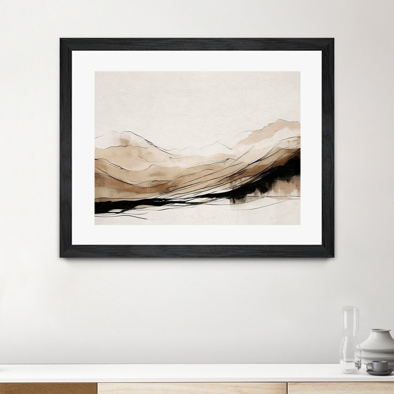 Abstract Hillside Horizon Wall Art - Modern Landscape Canvas Painting for Home & Office Decor - Perfect for Living Room, Bedroom & Office Spaces