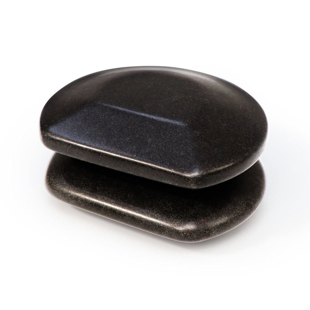 Premium 3/4 Round Basalt Hot Stone Massage Set - 2 Piece Pack for Relaxation & Gua Sha Therapy | Perfect for Spa, Home Use & Professional Massage Therapists
