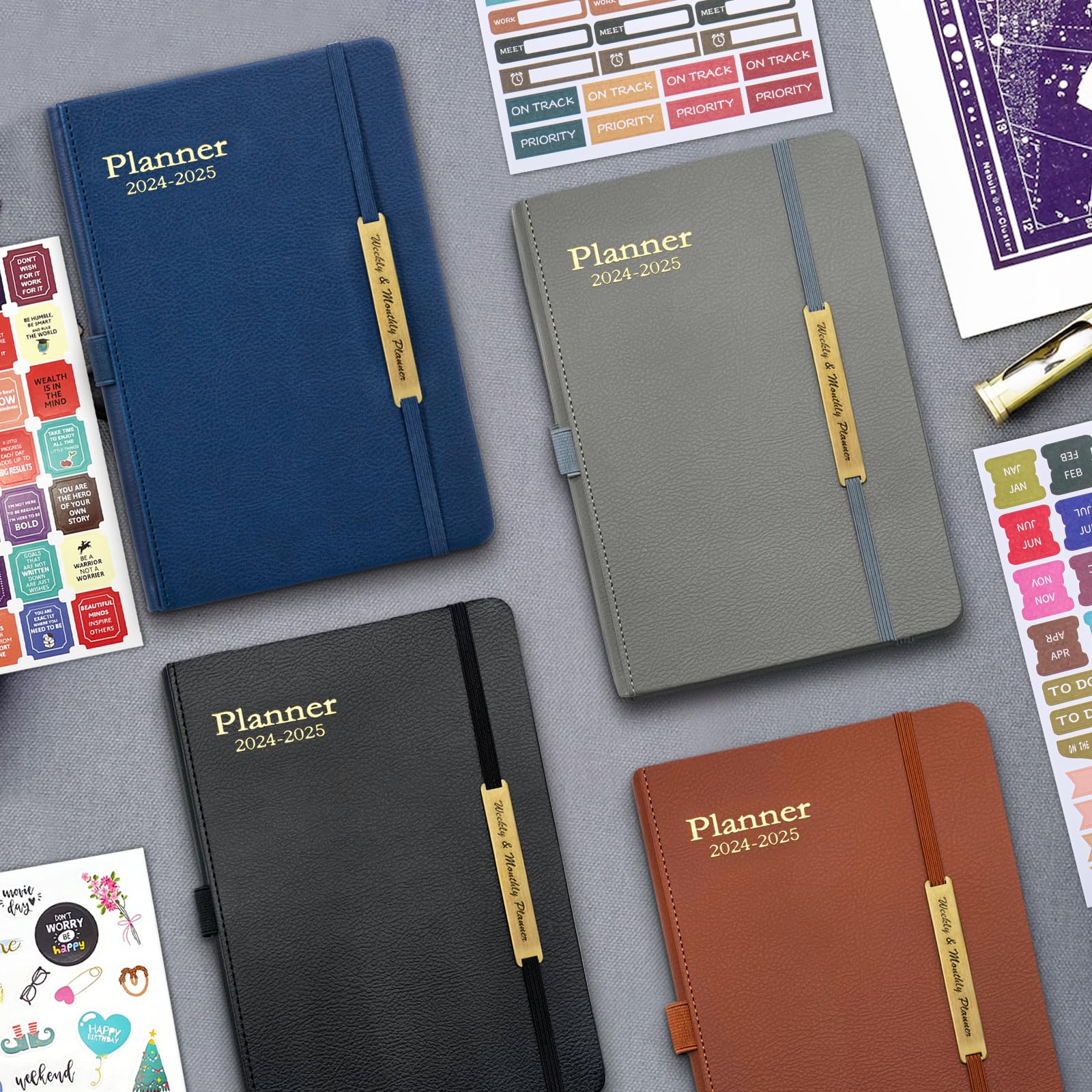 2024-2025 Leather Planner - 18 Month Weekly & Monthly Academic Calendar Book (Jan 2024-Jun 2025) - Teacher Planner, Daily Agenda & Appointment Organizer - 5.7