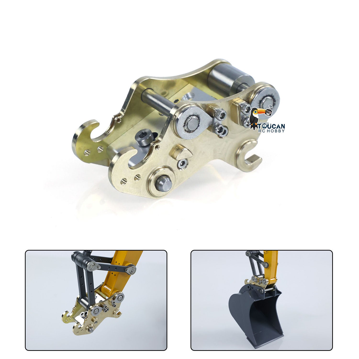 JDM 208 1/14 RC Hydraulic Excavator Quick Release Metal Coupler - Manual Quick Connect for Construction Vehicles & LR920 Radio Controlled Digger - Perfect for RC Model Construction Play and DIY Projects