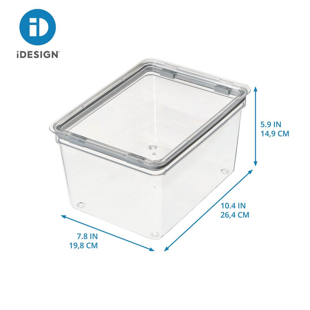 iDesign Large Tall Pantry Storage Container with Clear Lid - Perfect for Organizing Dry Food, Cereal, Pasta & Baking Supplies in Kitchen Pantry