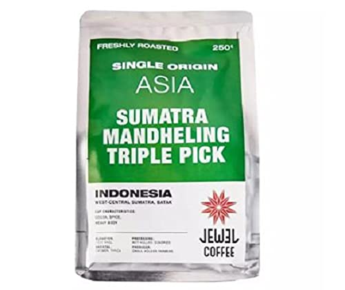 Premium Sumatra Mandheling Ground Coffee - 250g, Smooth & Full-Bodied Arabica Beans for Rich Flavor | Perfect for Home Brewing, Office Use & Gifts
