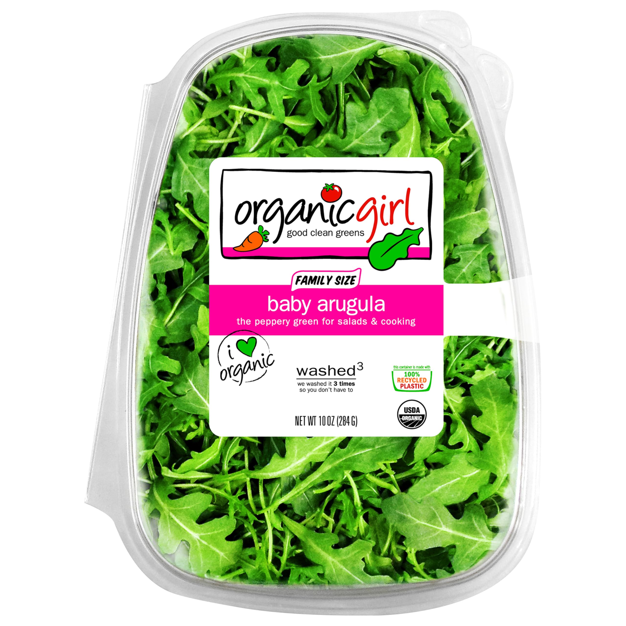 Organicgirl Baby Arugula Greens - Fresh, Tender & Nutritious Leafy Greens (10oz) - Perfect for Salads, Sandwiches & Healthy Meal Prep