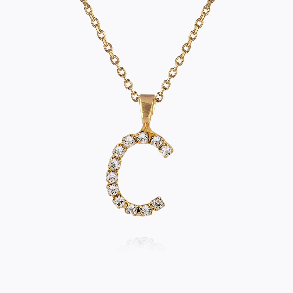Personalized Mini Letter Necklace with Crystal Charm - Custom Initial Pendant Jewelry for Women - Perfect Gift for Birthday, Anniversary & Valentine's Day - Elegant Everyday Wear & Special Occasions