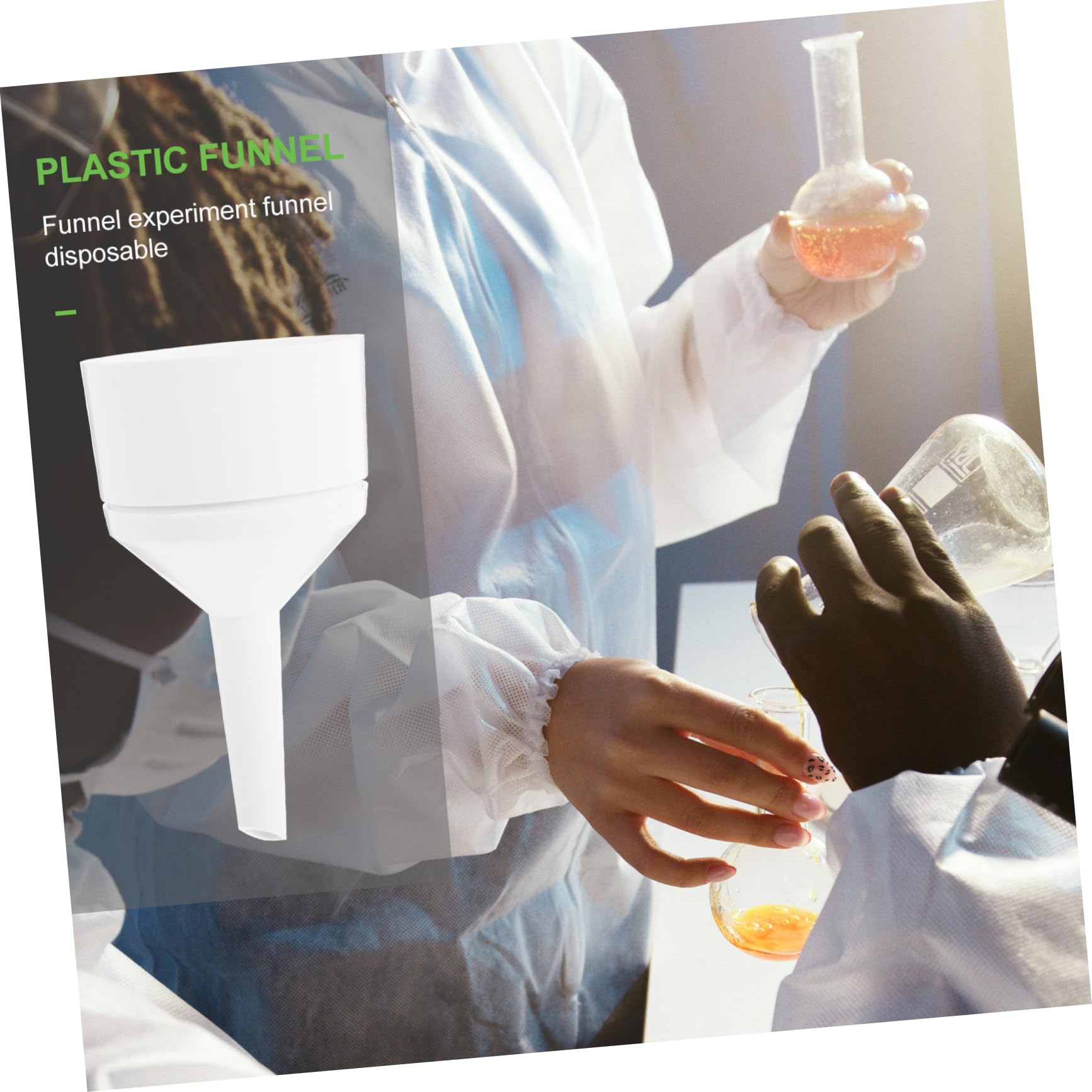 Hemoton 2-Pack Plastic Funnels with Filtration - Acid-Resistant Kitchen & Lab Funnels for Cooking, Baking, and Scientific Experiments
