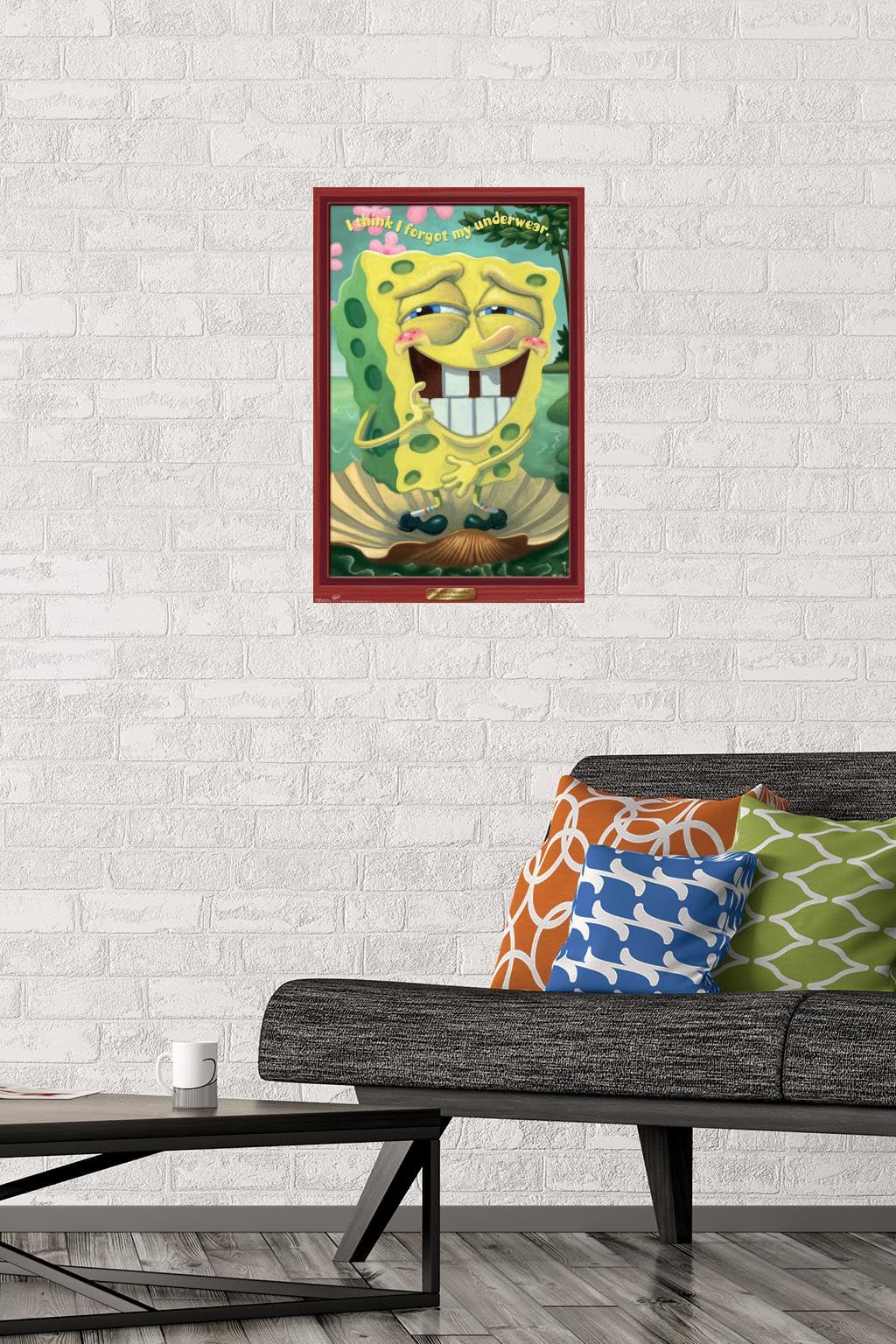 Trends International Nickelodeon SpongeBob SquarePants Underwear Wall Poster - 14.725 x 22.375 Inches Premium Unframed Art Print - Perfect for Kids' Room Decor, Teen Bedroom, and Cartoon Lovers' Collections