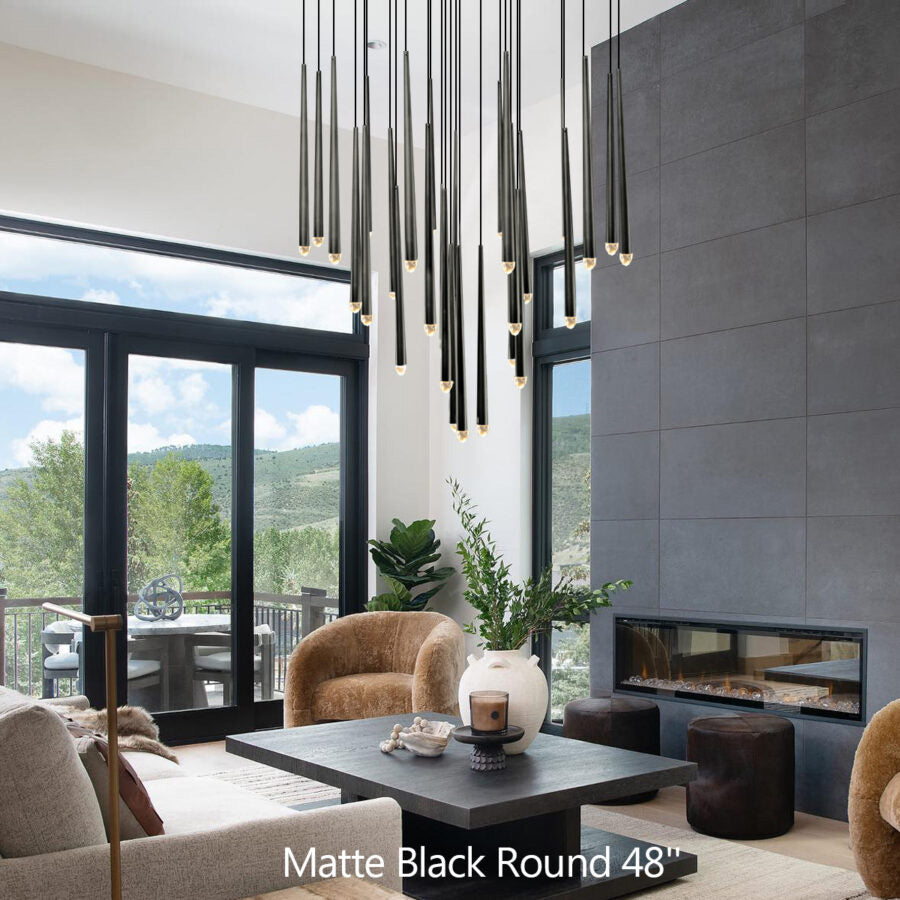 Melinda Round Chandelier - Modern Crystal Ceiling Light Fixture for Dining Room, Bedroom & Living Room | Elegant Lighting Decor for Home & Office