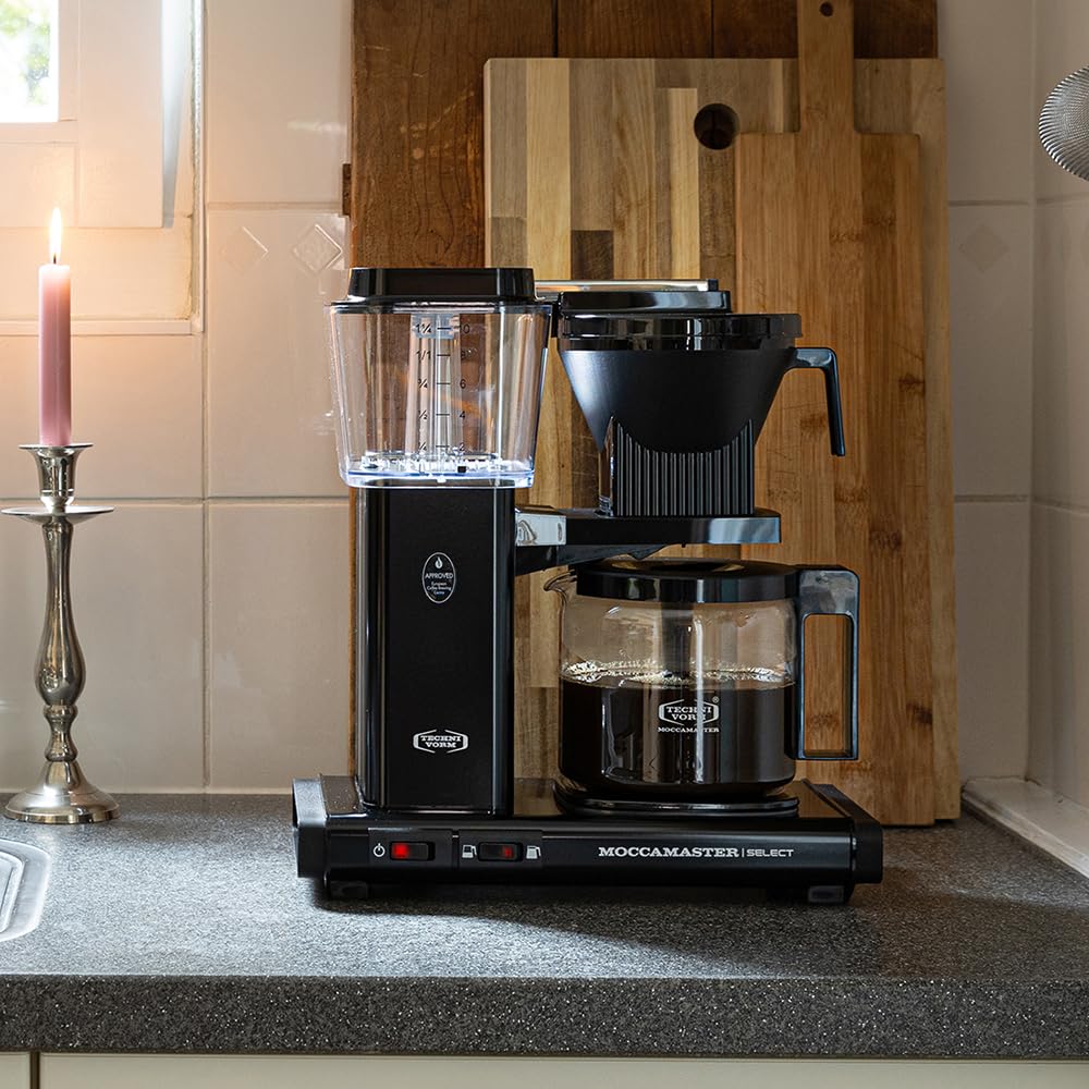 Moccamaster KBG Select Coffee Maker - 1.25L Black Drip Filter Coffee Machine for Home & Office Use