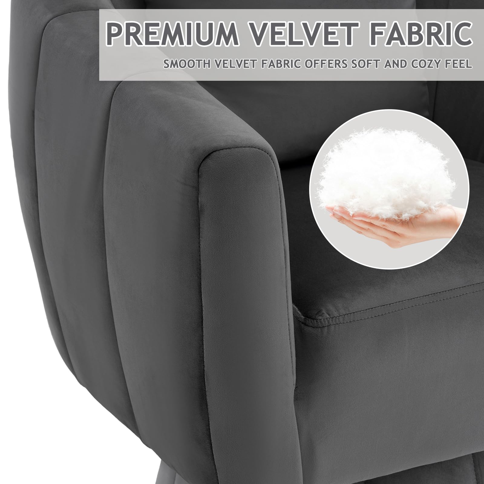 Karl Home Swivel Accent Chair Set of 2 - 360° Rotating Modern Velvet Barrel Chairs with Plush Cushions, Upholstered Armchairs for Living Room, Bedroom & Lounge - Soft Gray - Perfect for Reading Nooks, Home Offices and Cozy Conversation Areas