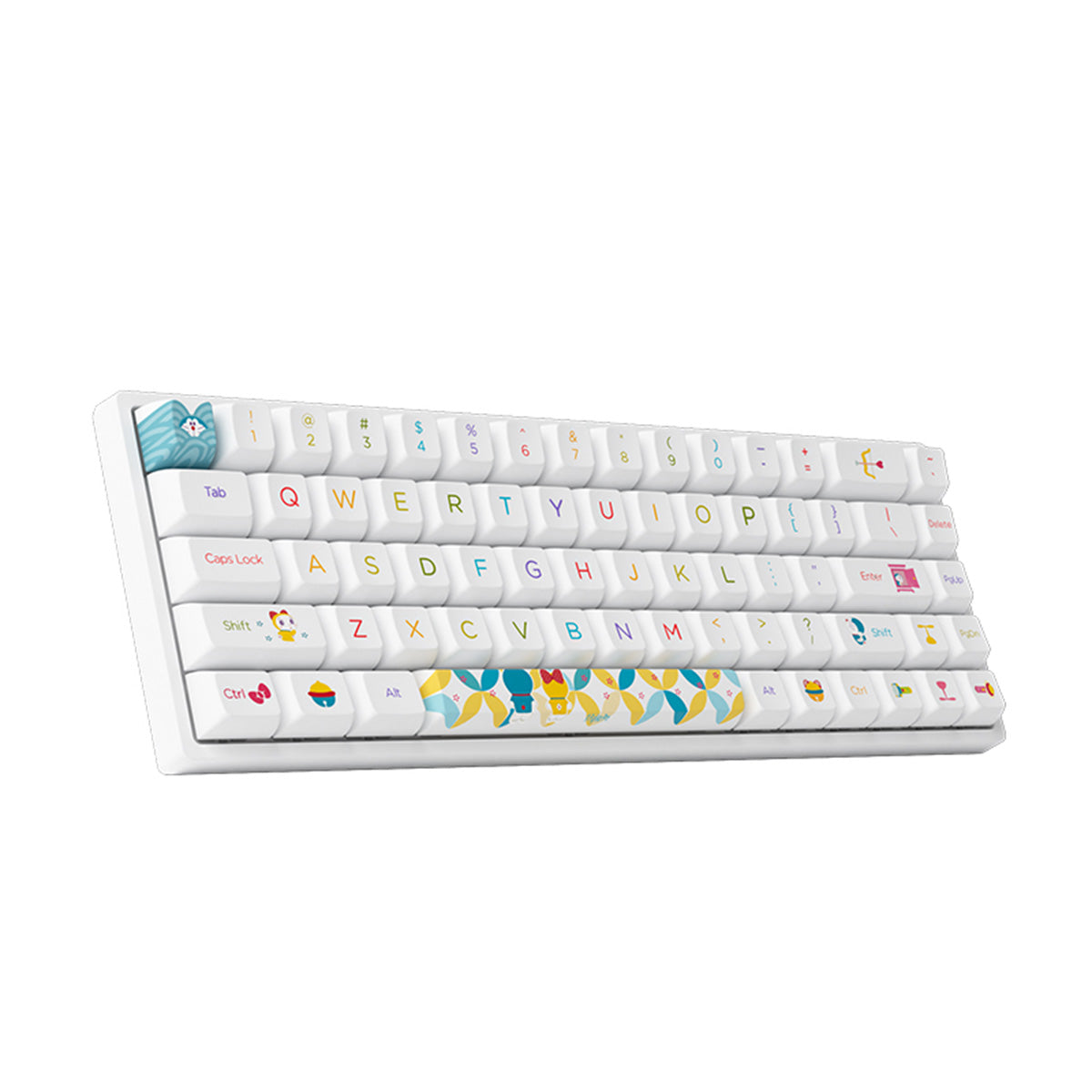 Akko 3068B Doraemon Wireless Mechanical Keyboard - Hot Swappable RGB Backlit, CS Jelly Pink Switches, 60% Compact Design for Gaming & Typing - Perfect for Office, Home & Esports Enthusiasts