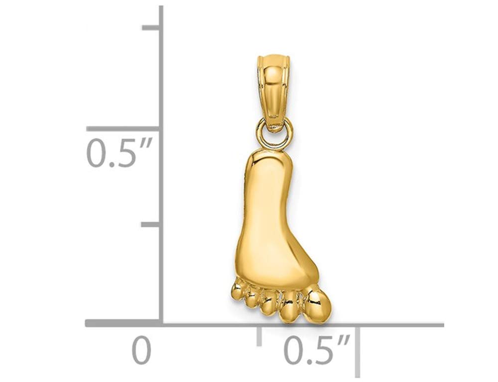14K Yellow Gold Foot Charm Pendant Necklace - Elegant Anklet Jewelry for Women, Perfect for Beach Vacations & Boho Fashion