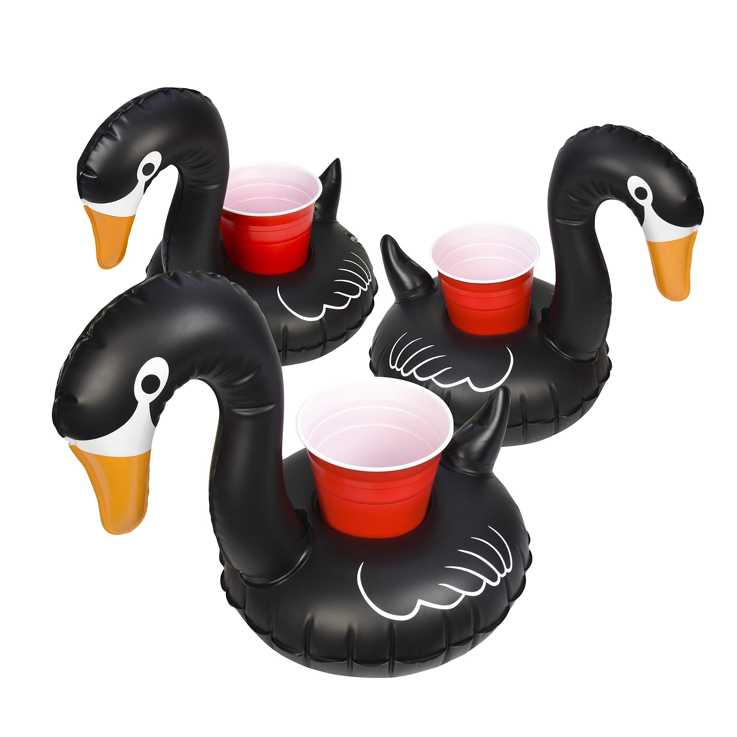 GoFloats Inflatable Pool and Hot Tub Drink Holders (3 Pack) - Unicorn, Flamingo, Palm Tree Designs - Perfect for Summer Parties, Beach Days, and Relaxing by the Pool