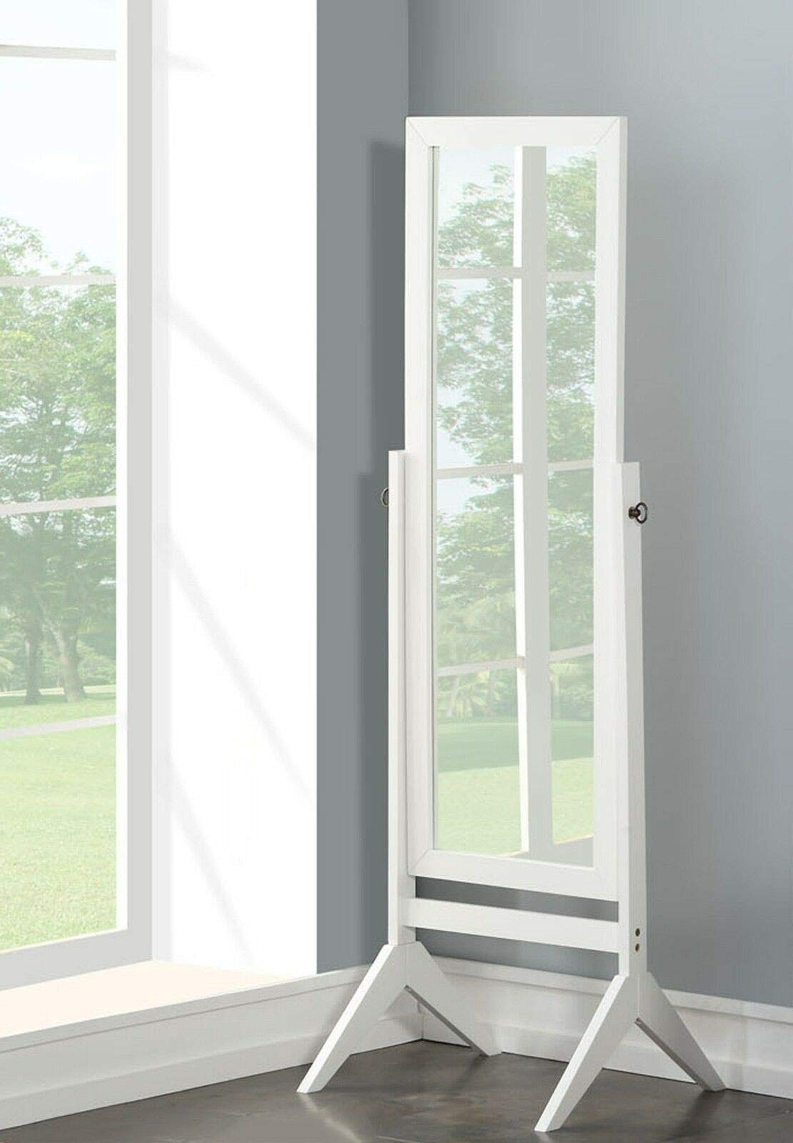 GXP Wood Rectangular Floor Mirror - Freestanding Full Length Mirror with White Frame for Bedroom, Living Room & Dressing Room Decor