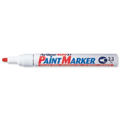 Artline 400 Bullet Tip Paint Markers - 2.3mm Line, Red (Pack of 12) - Industrial & Outdoor Use for Metal, Wood, Plastic, Glass - Ideal for DIY Projects, Signage & Construction Marking