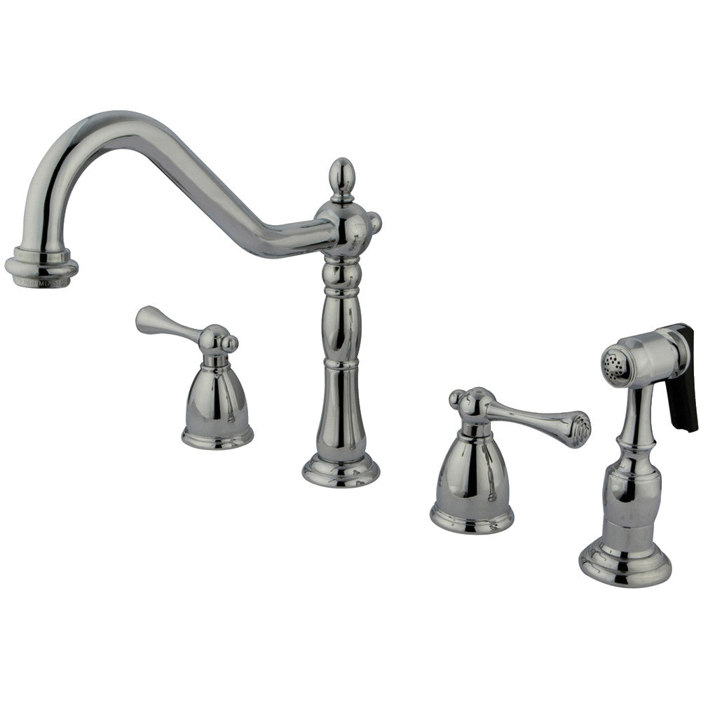 Kingston Brass KB7798BLBS Widespread Kitchen Faucet - Modern 8-Inch Centerset Bathroom Sink Faucet with High Arc Spout for Easy Cleaning | Perfect for Kitchens, Bathrooms, and Utility Sinks