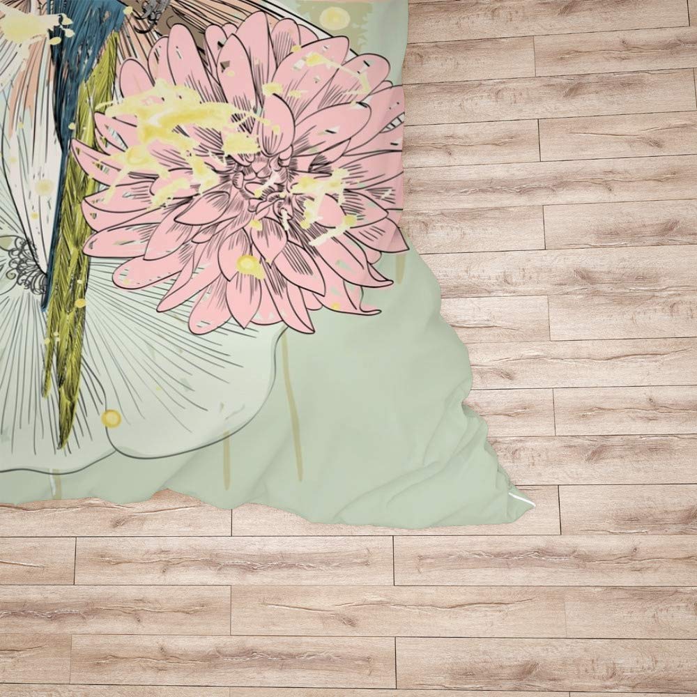 Premium 3-Piece Duvet Cover Set with Parrot Flower Design - Breathable Soft All-Season Bedding for Farmhouse & Hotel Style - Includes Comforter Cover & Pillow Shams - Perfect for Guest Rooms, Vacation Homes & Cozy Bedroom Decor