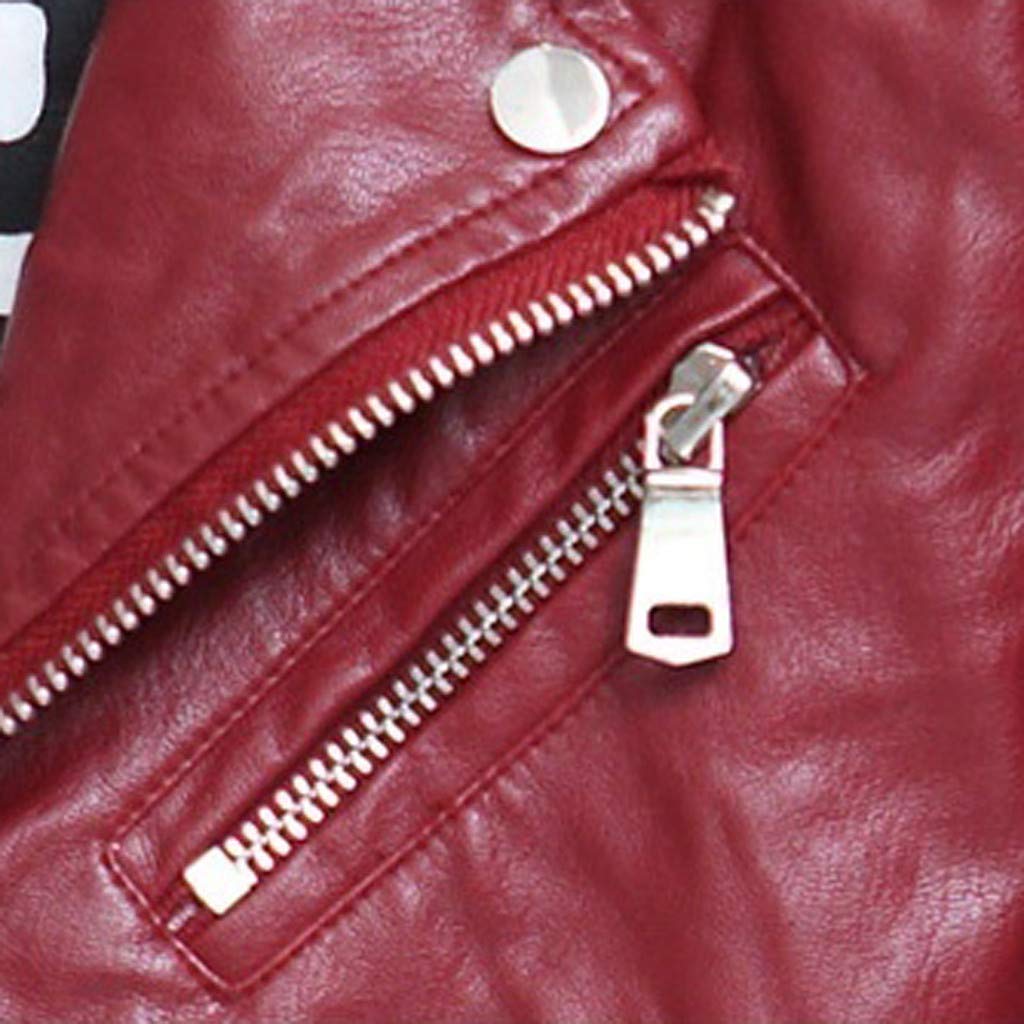 Kids Motorcycle Faux Leather Jacket for Boys & Girls - Winter Coat for Toddlers Ages 1-8 Years | Stylish Outerwear for Riding, Playdates & Cold Weather