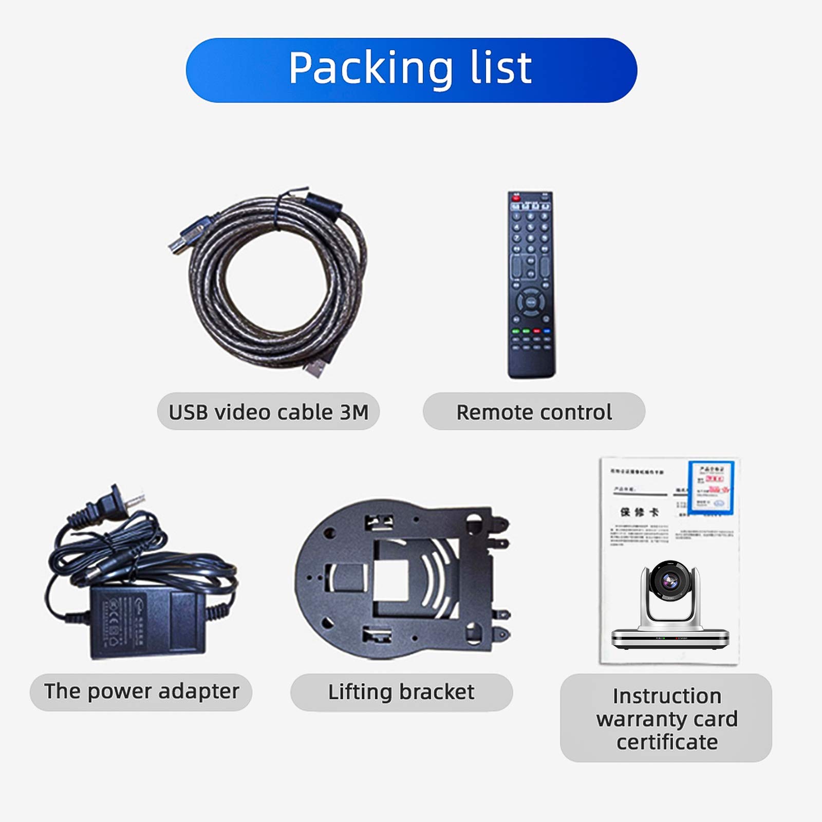 HD 1080P USB PTZ Video Conference Camera with 3X Optical Zoom - Professional Webcam for Online Meetings, Live Streaming & Remote Work (Ideal for Zoom, Teams, Webex)
