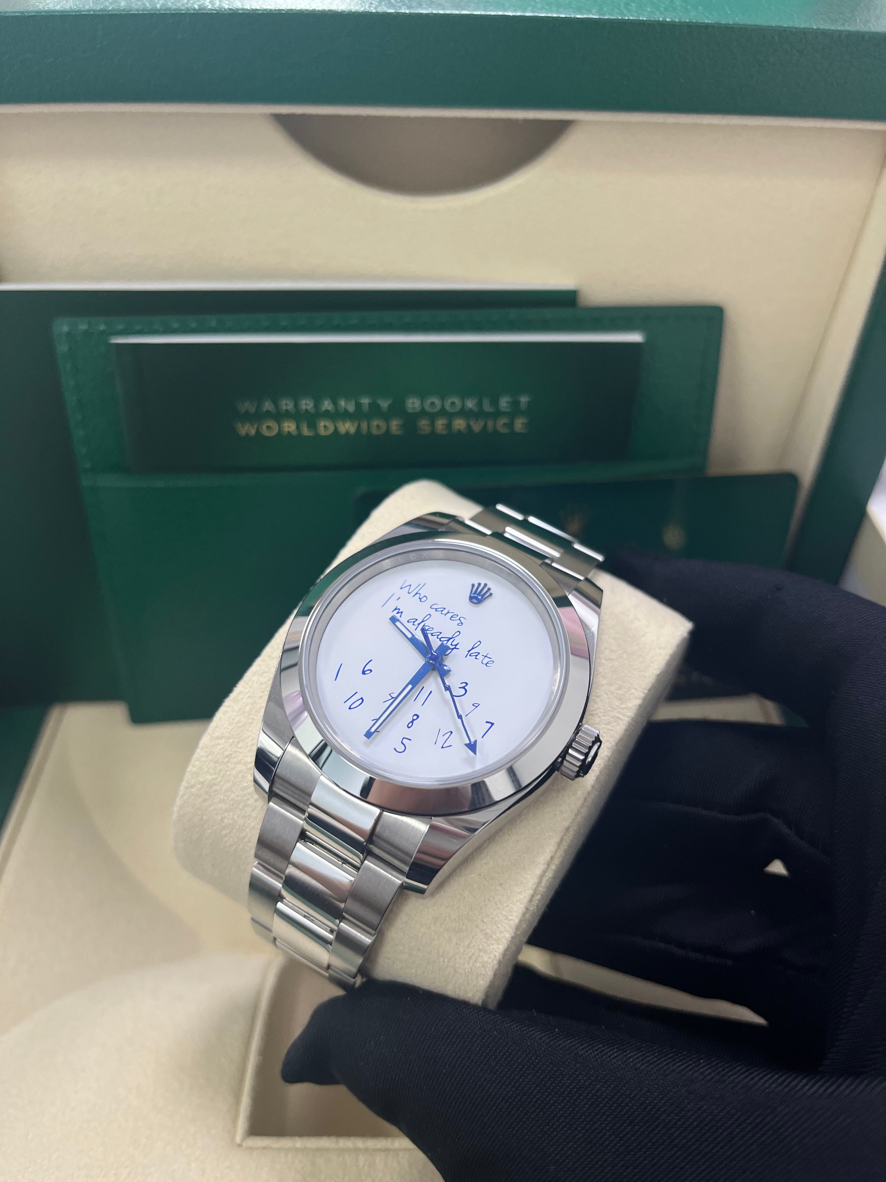 Rolex Steel Milgauss 116400GV Watch with Green Crystal - Custom Made Time Dial for Men, Luxury Sports & Everyday Wear