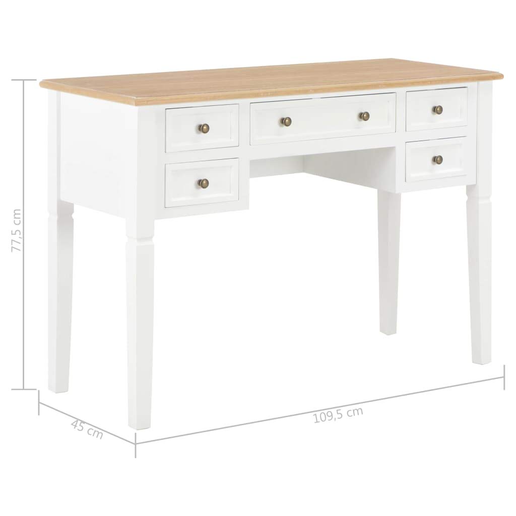 White Modern Writing Desk for Home Office - 43.1